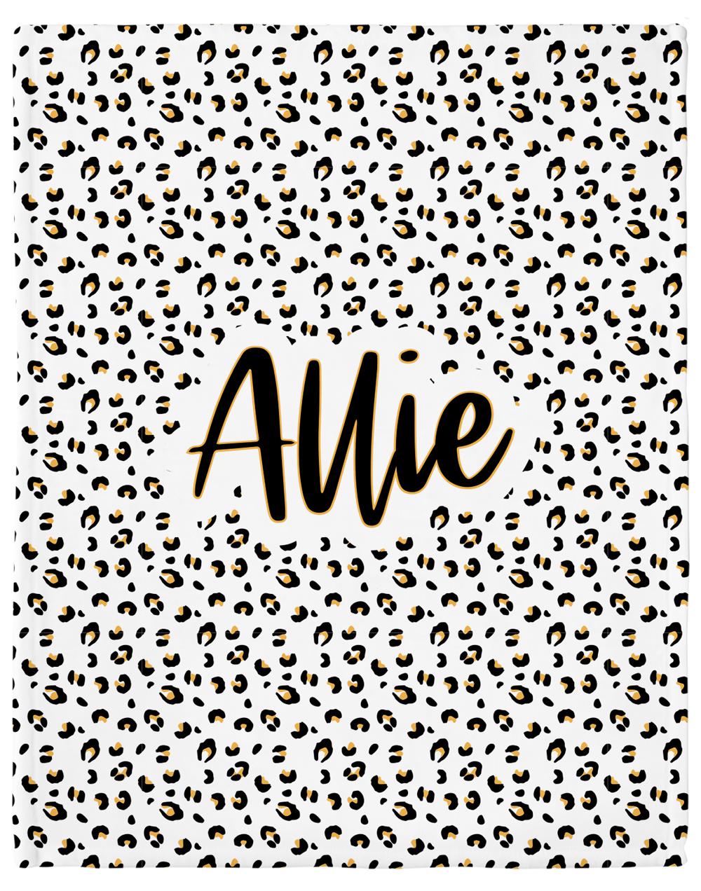 Allie Leopard Personalized Minky Blanket