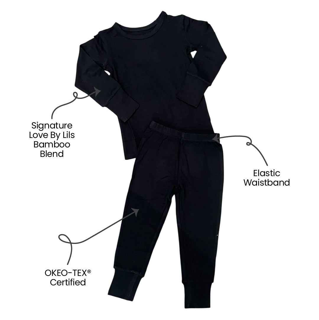 Allie Black Bamboo 2-piece Long Sleeve Set