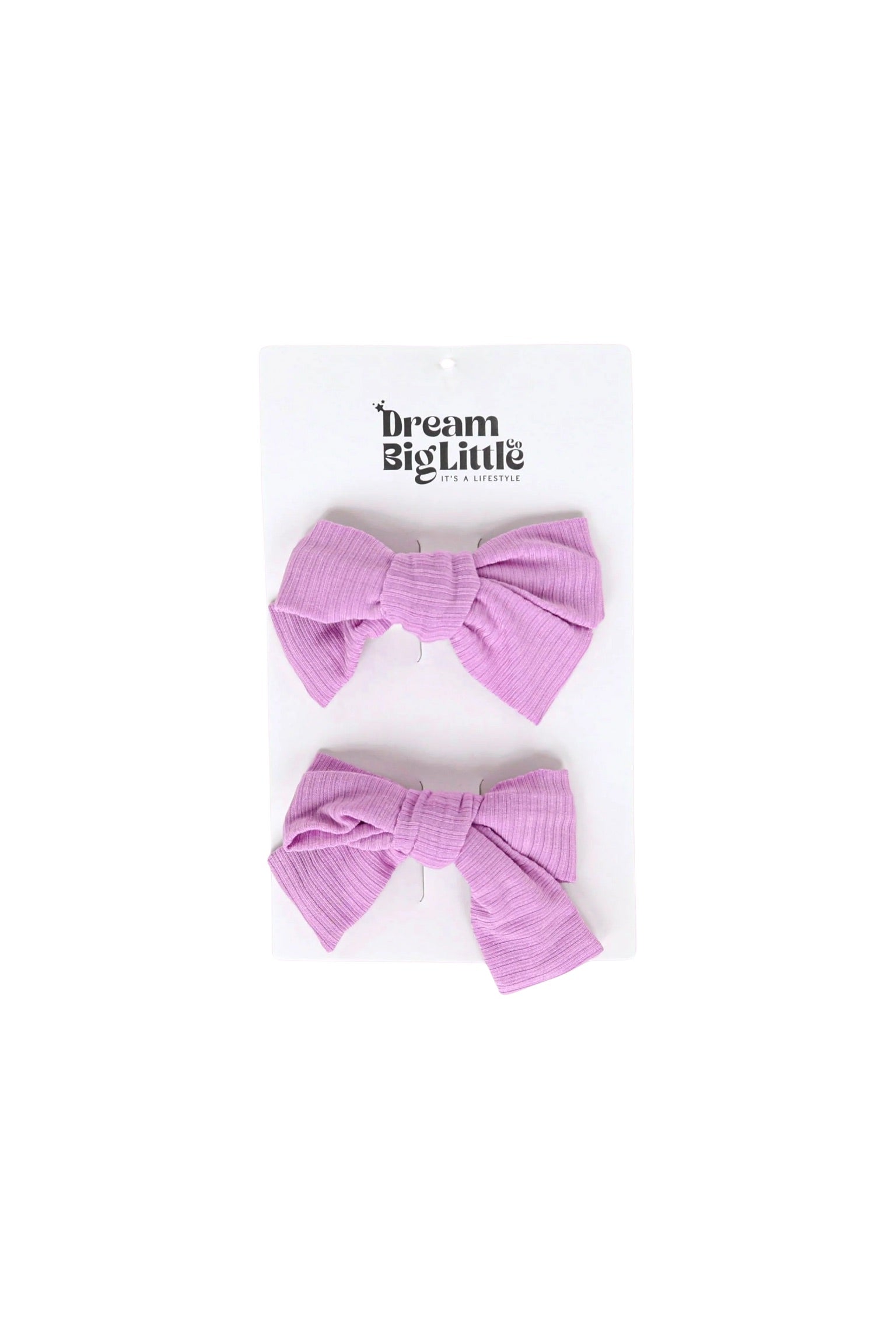Forever Lilac Rib Dream Bow Hair Clips