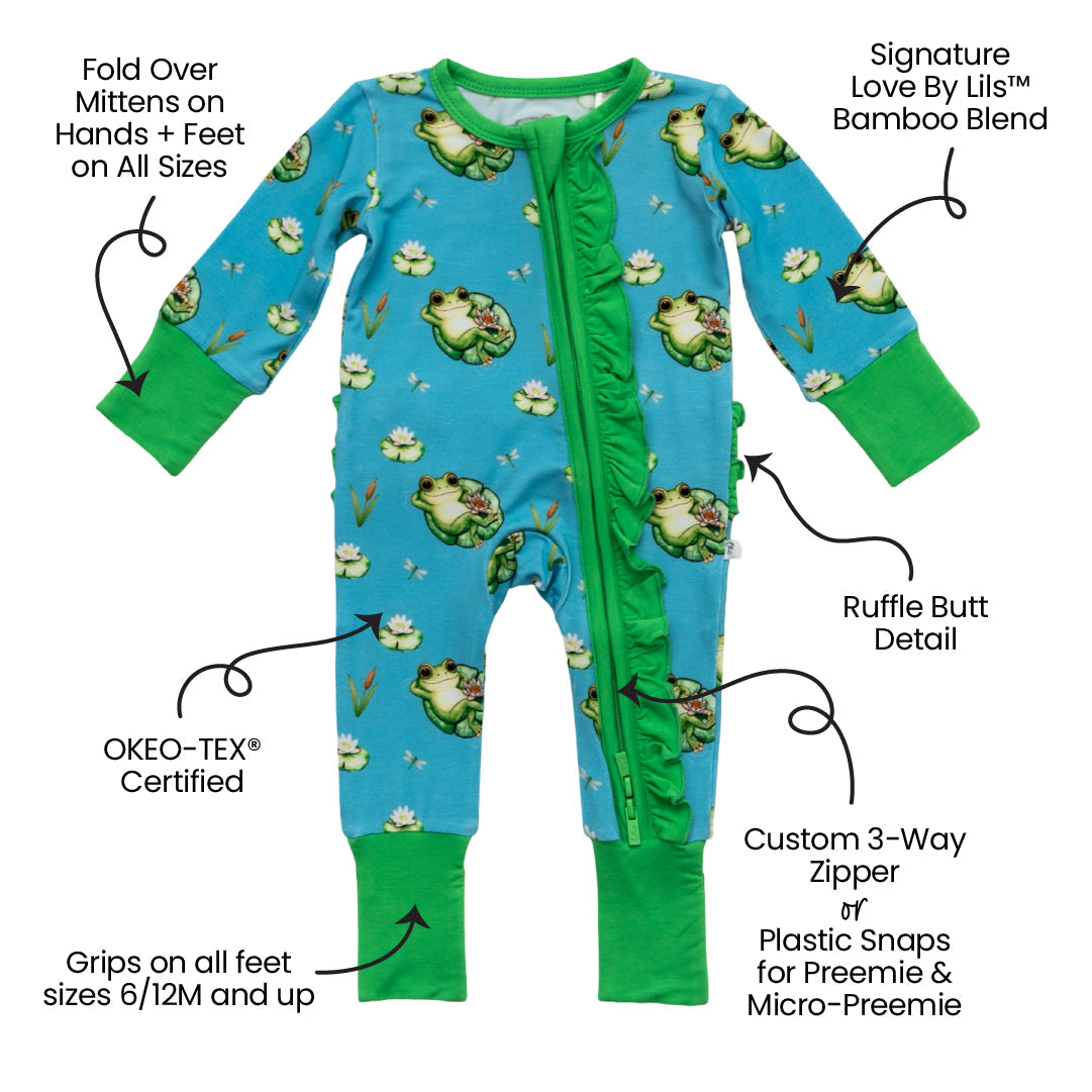 Amelia Bamboo Ruffle Convertible Footie