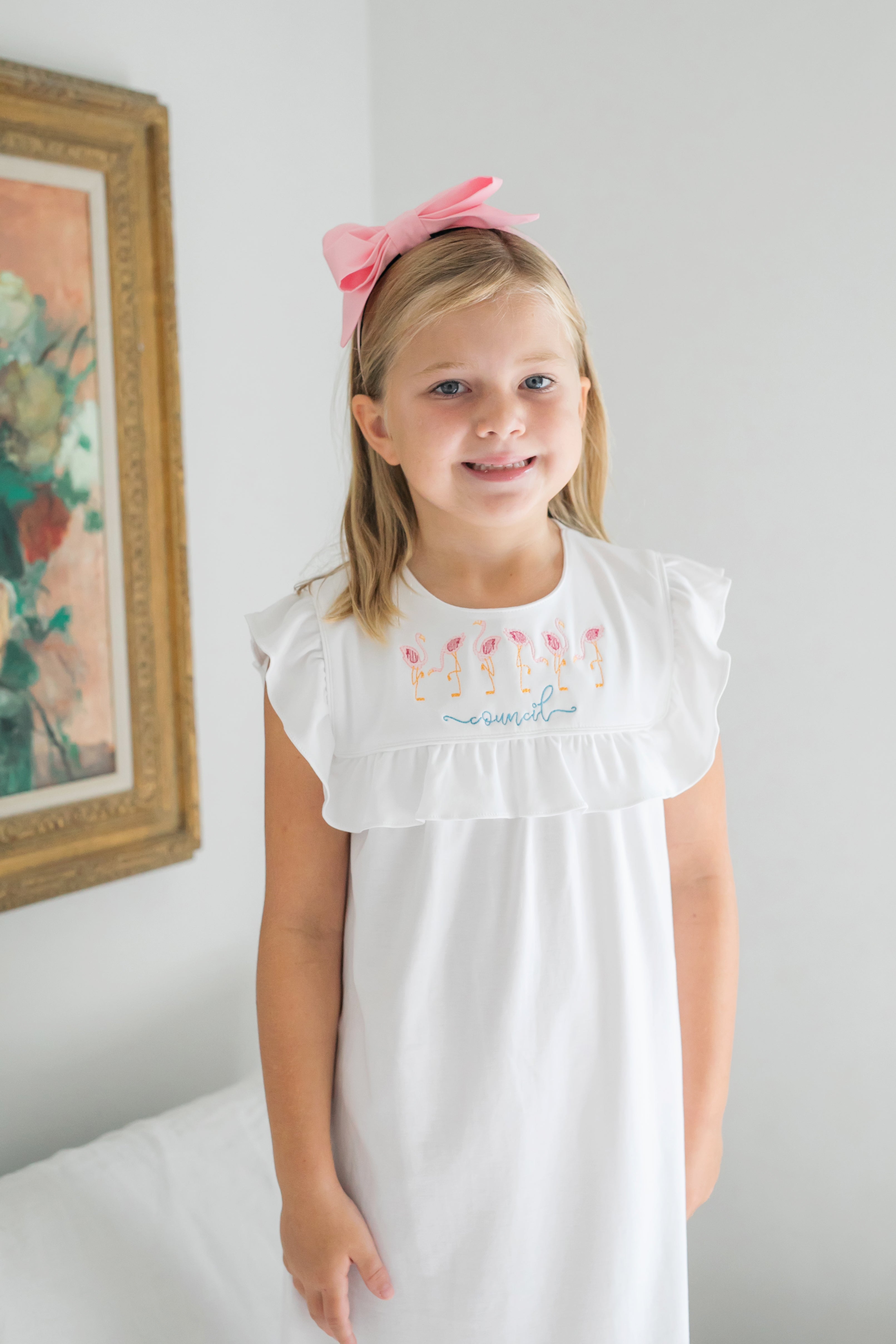 Piper Girls' Pima Cotton Dress - White