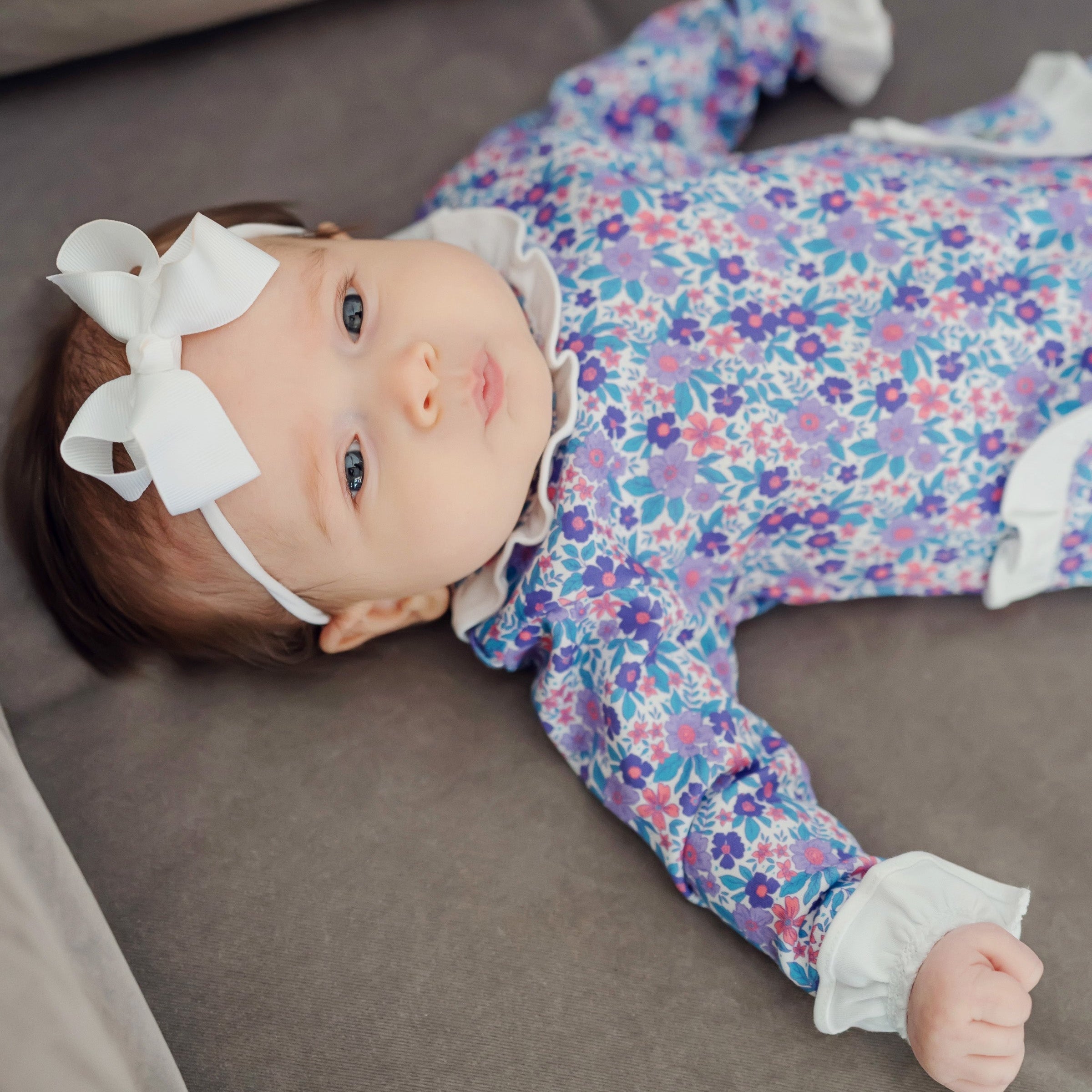 Lucy Girls' Romper - Blackberry Floral