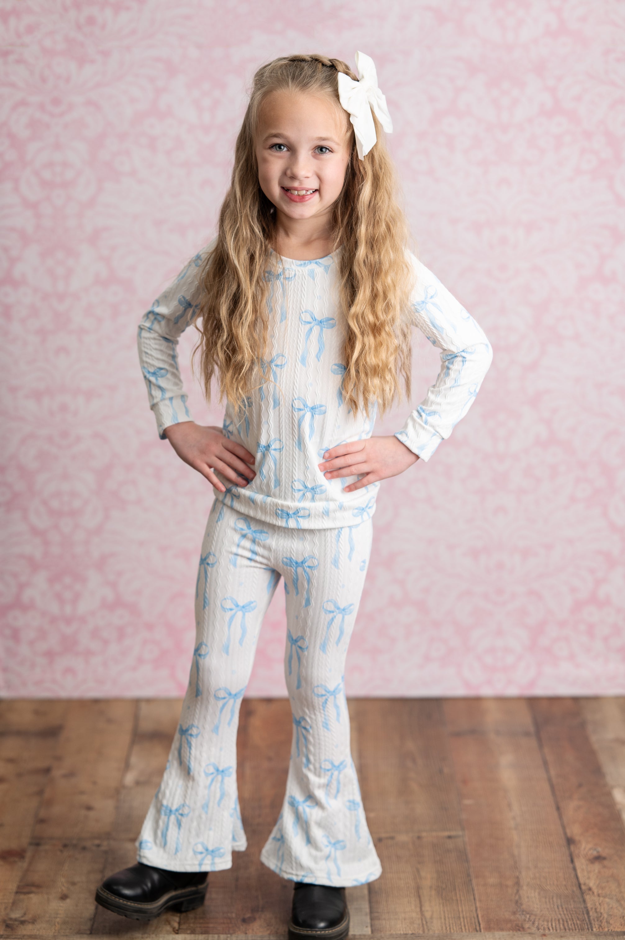 Blue Bow Coquette Pant Set