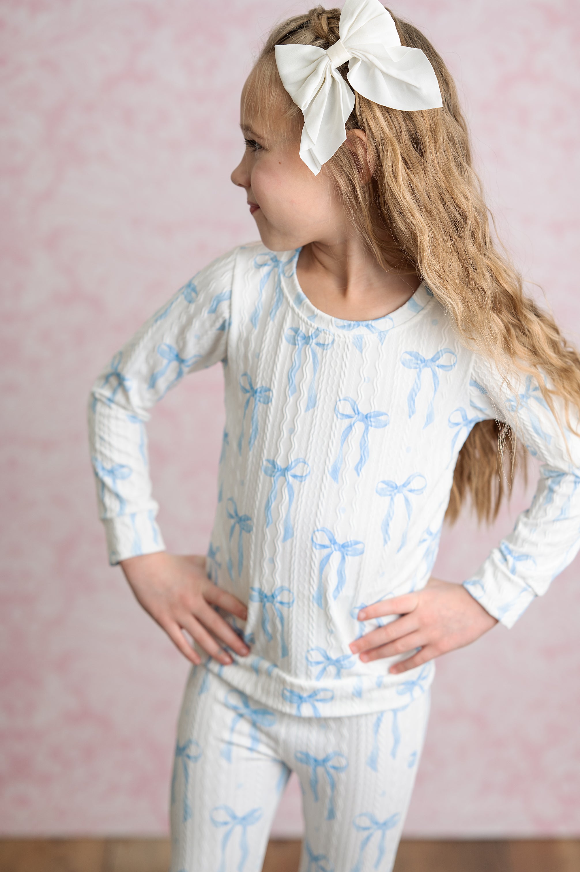 Blue Bow Coquette Pant Set