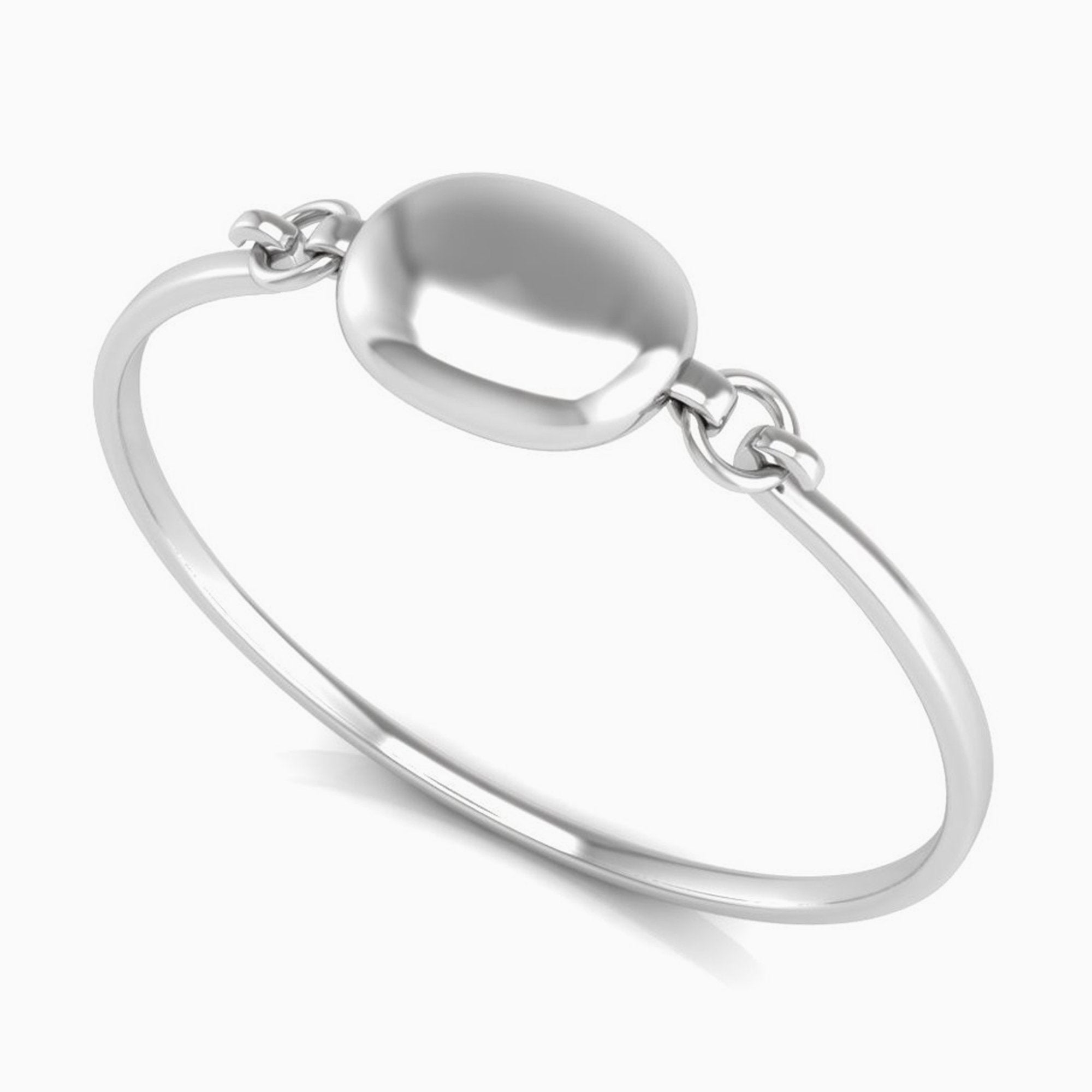 Oval Sterling Silver Baby Bracelet Bangle By Krysaliis