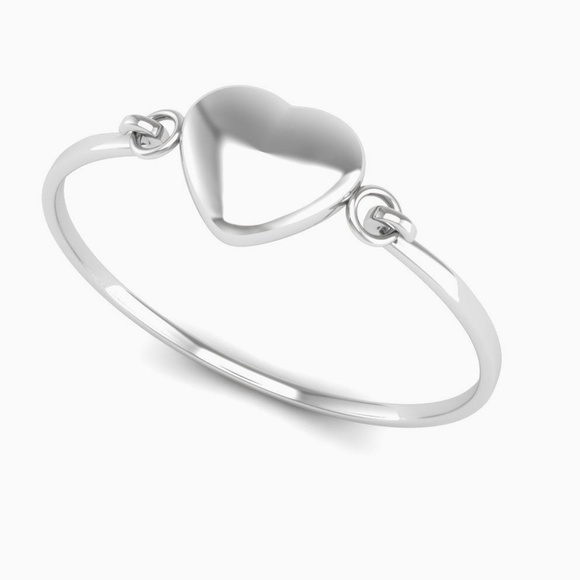 Sterling Silver Baby Heart Bracelet Bangle By Krysaliis