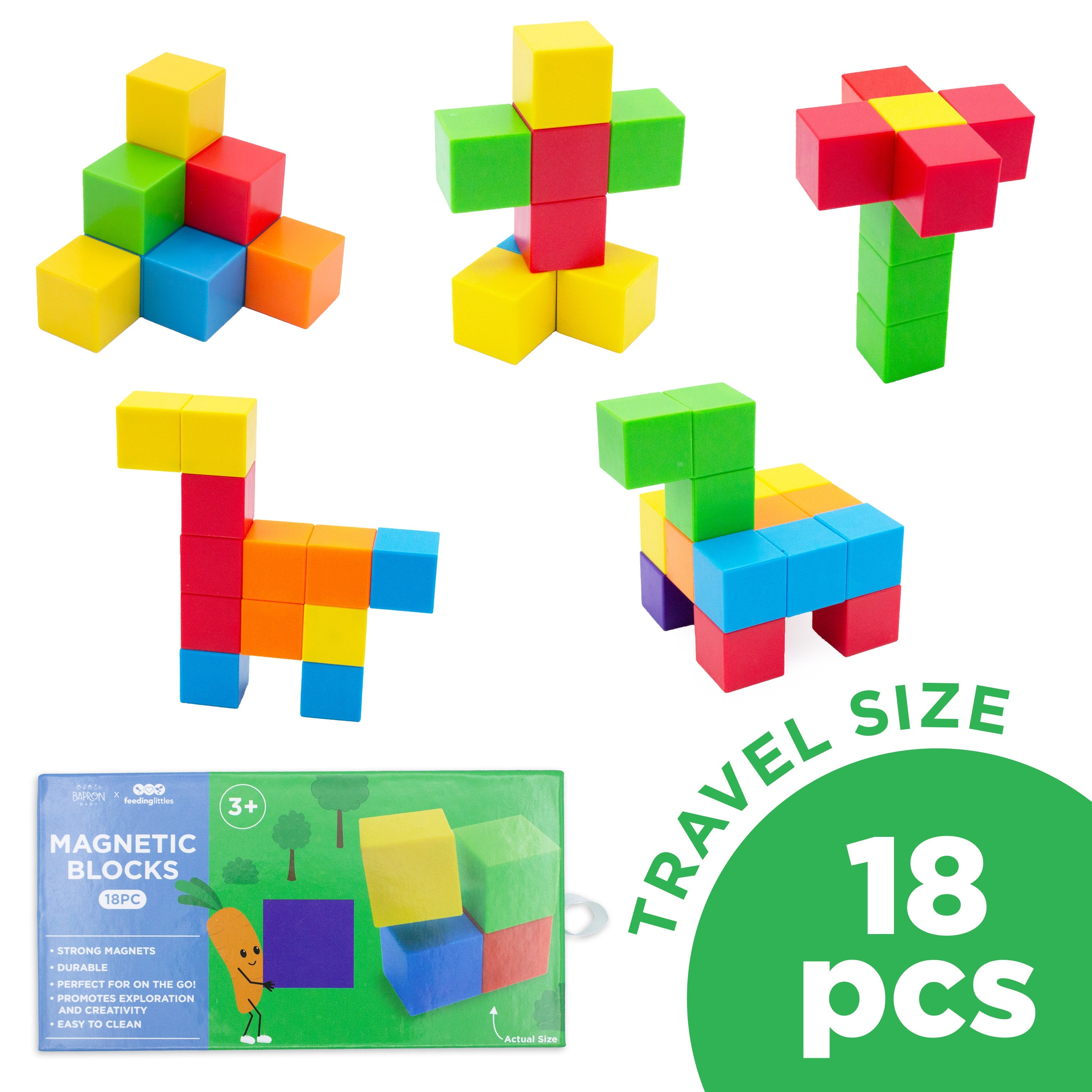 Bapronbaby 18pc Magnetic Blocks (ages 3+)
