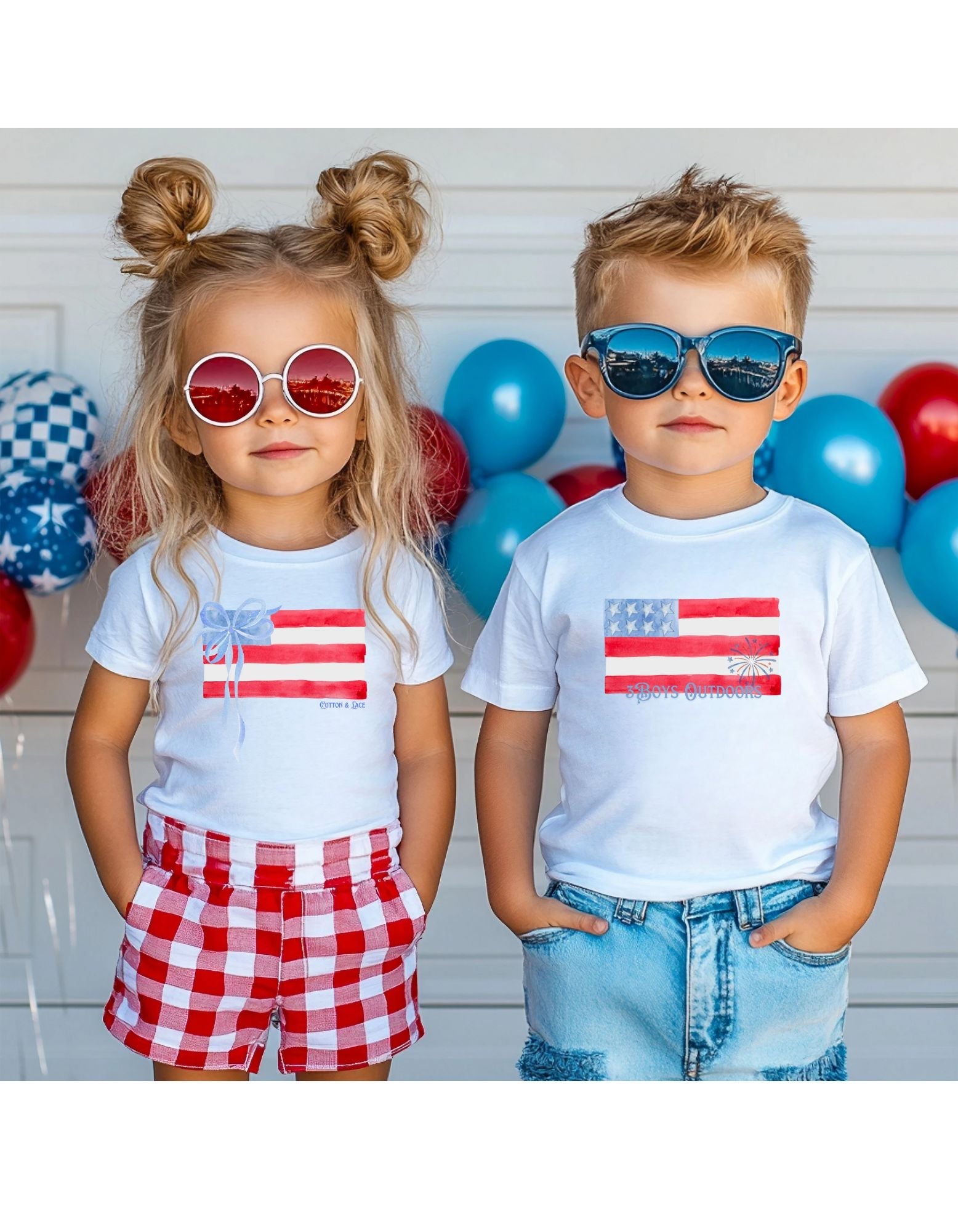 3boys Outdoors Watercolor Flag