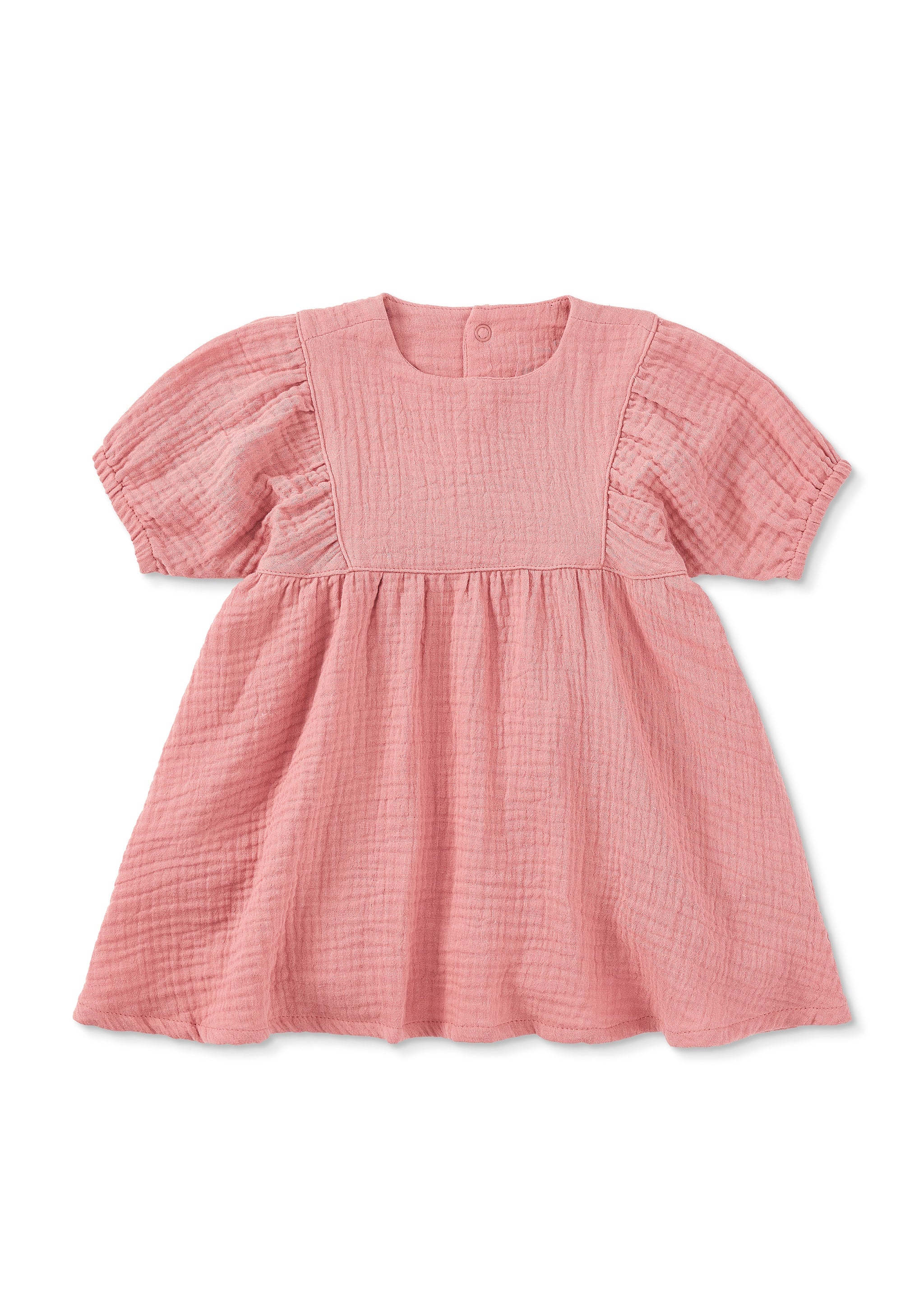 Dress With Puff Sleeves - Terra Cotta