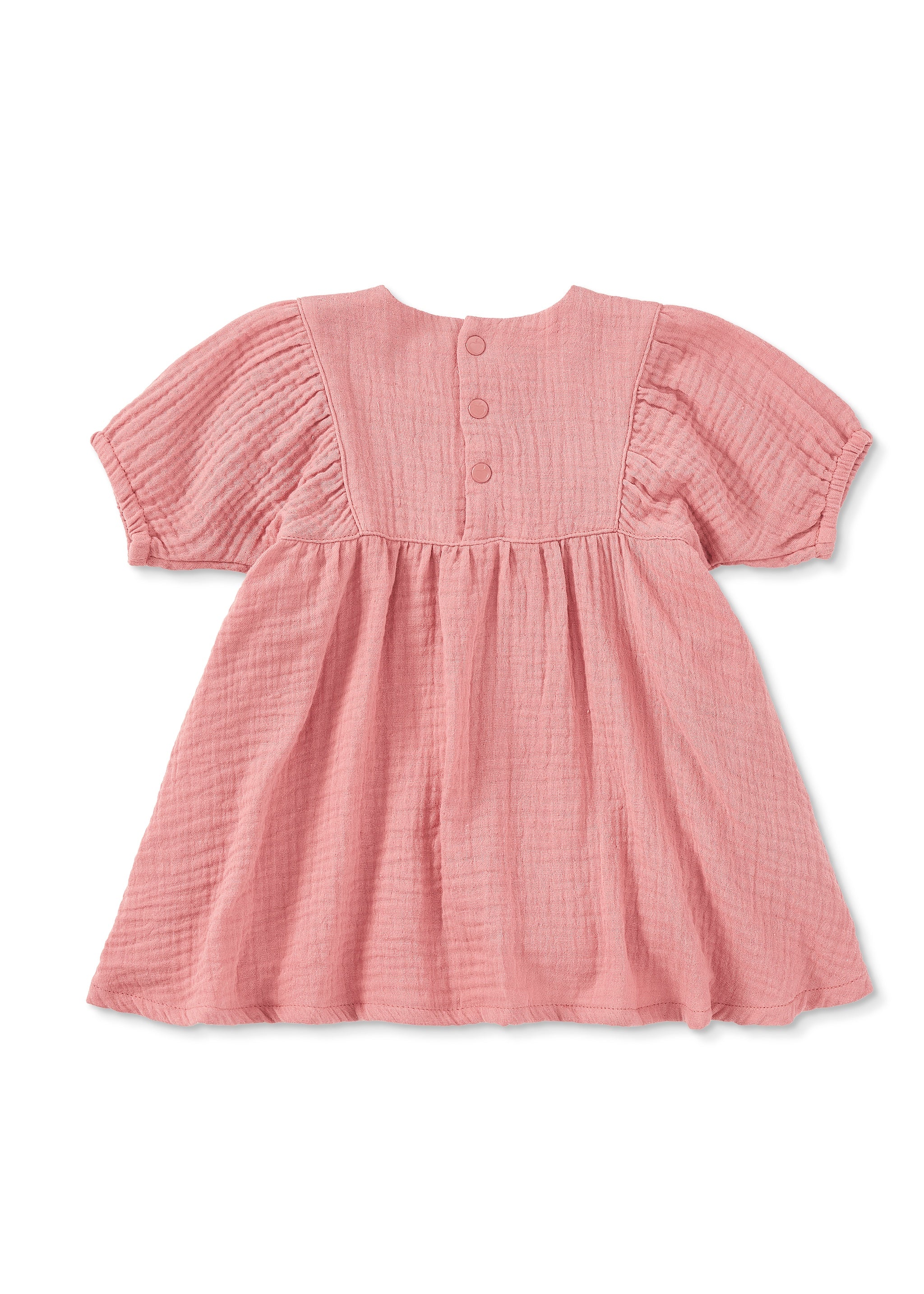 Dress With Puff Sleeves - Terra Cotta