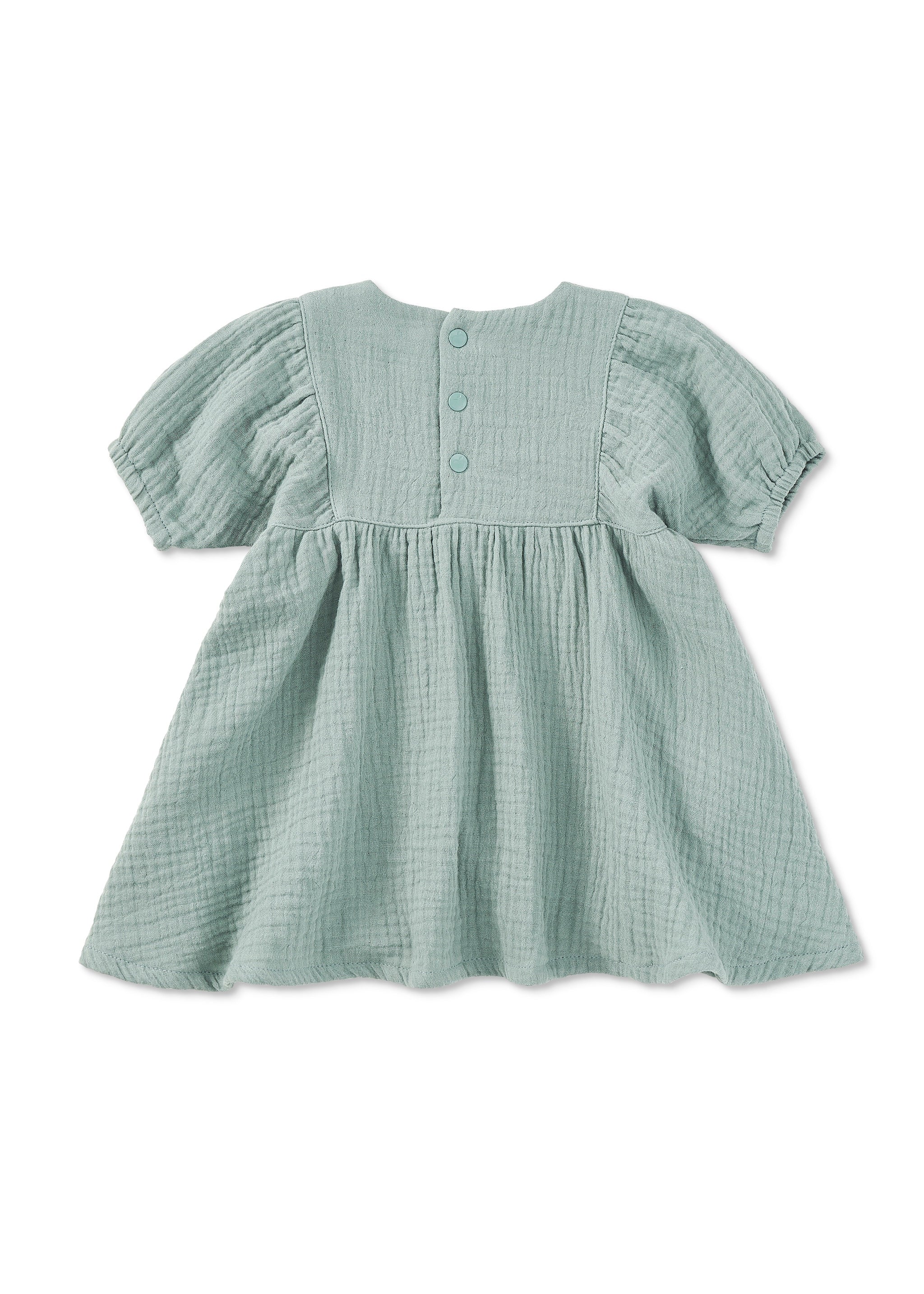 Dress With Puff Sleeves - Teal