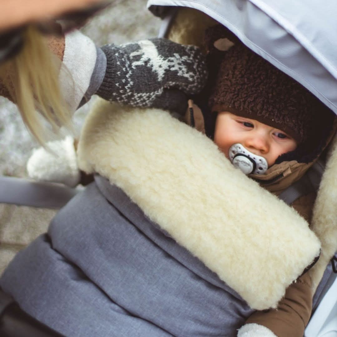 Gray Arctic Organic Wool Adjustable Footmuff