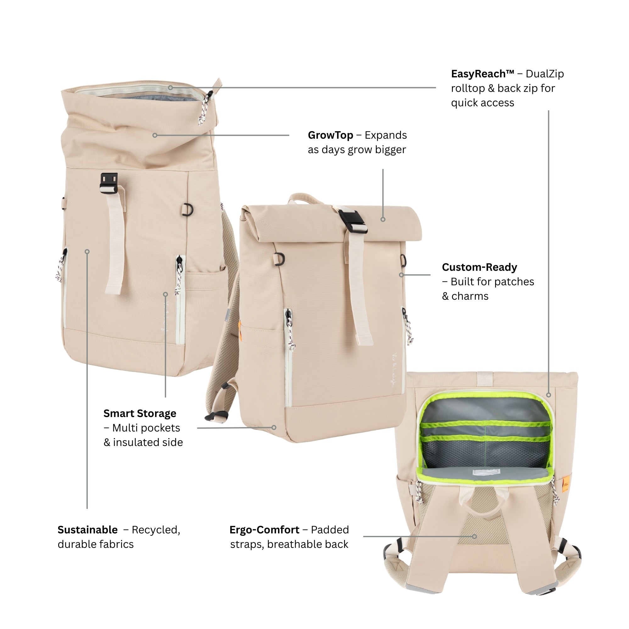 Ari Easyreach™ Rolltop Backpack Midnight