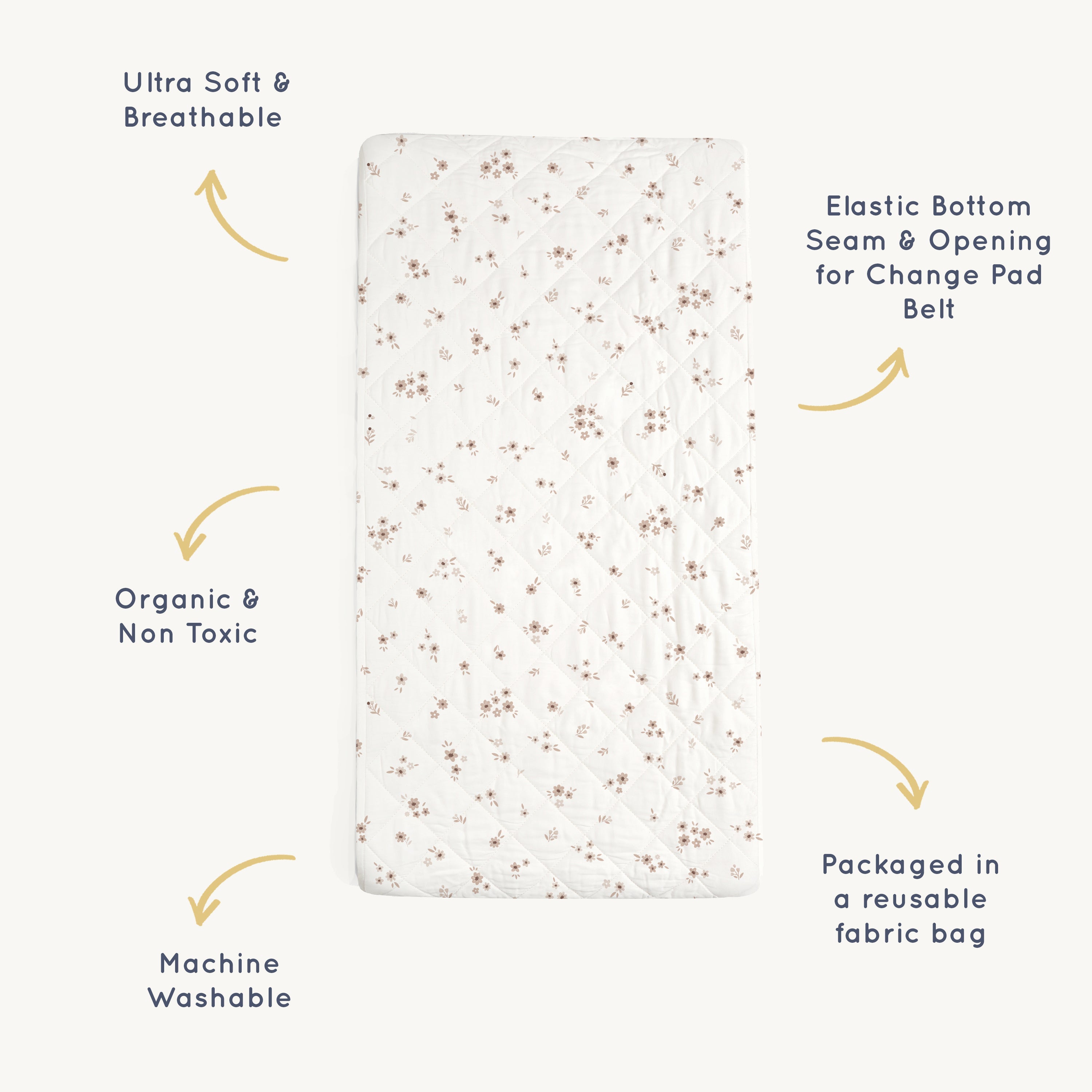 Organic Cotton Changing Pad Cover - Bloom