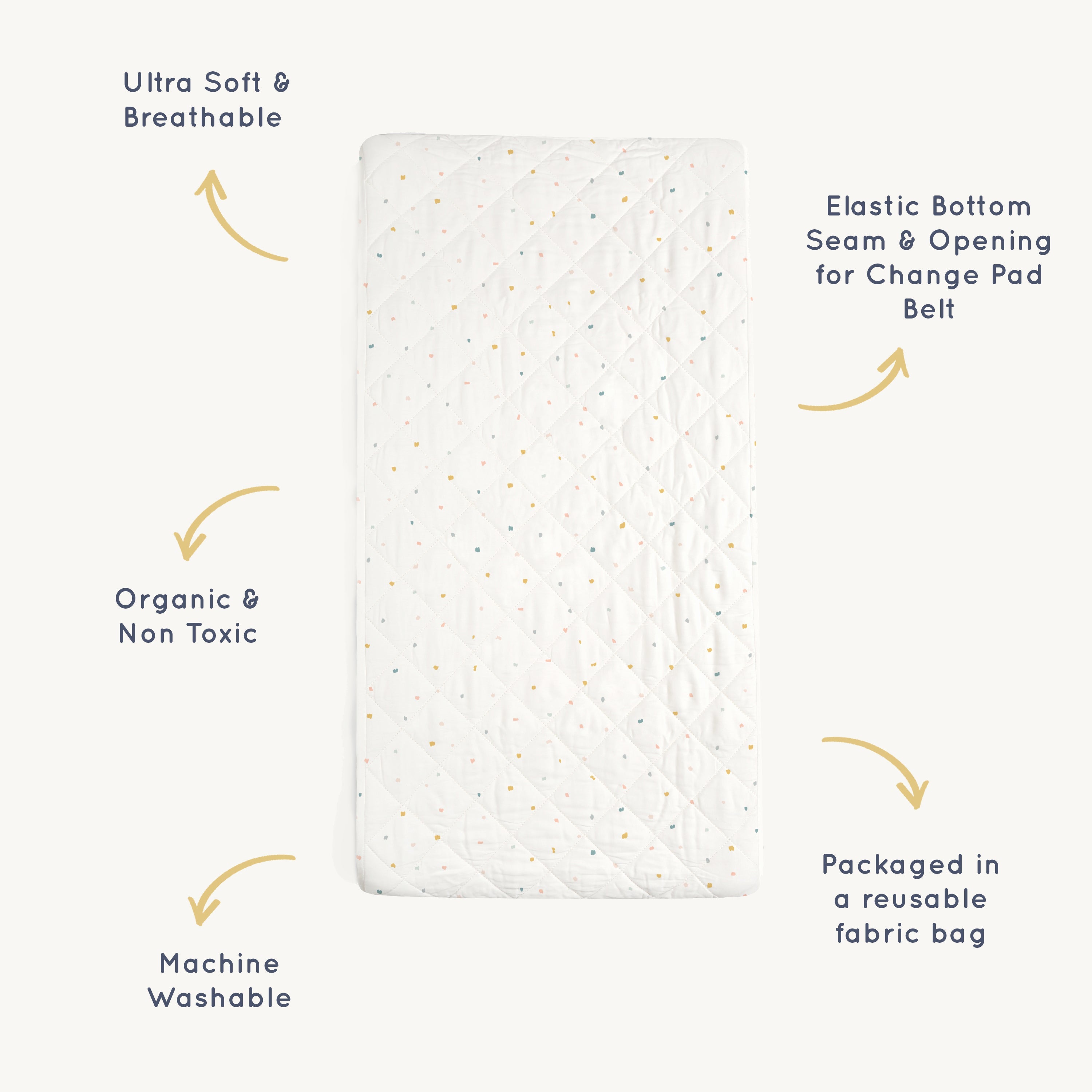Organic Cotton Changing Pad Cover - Dotty