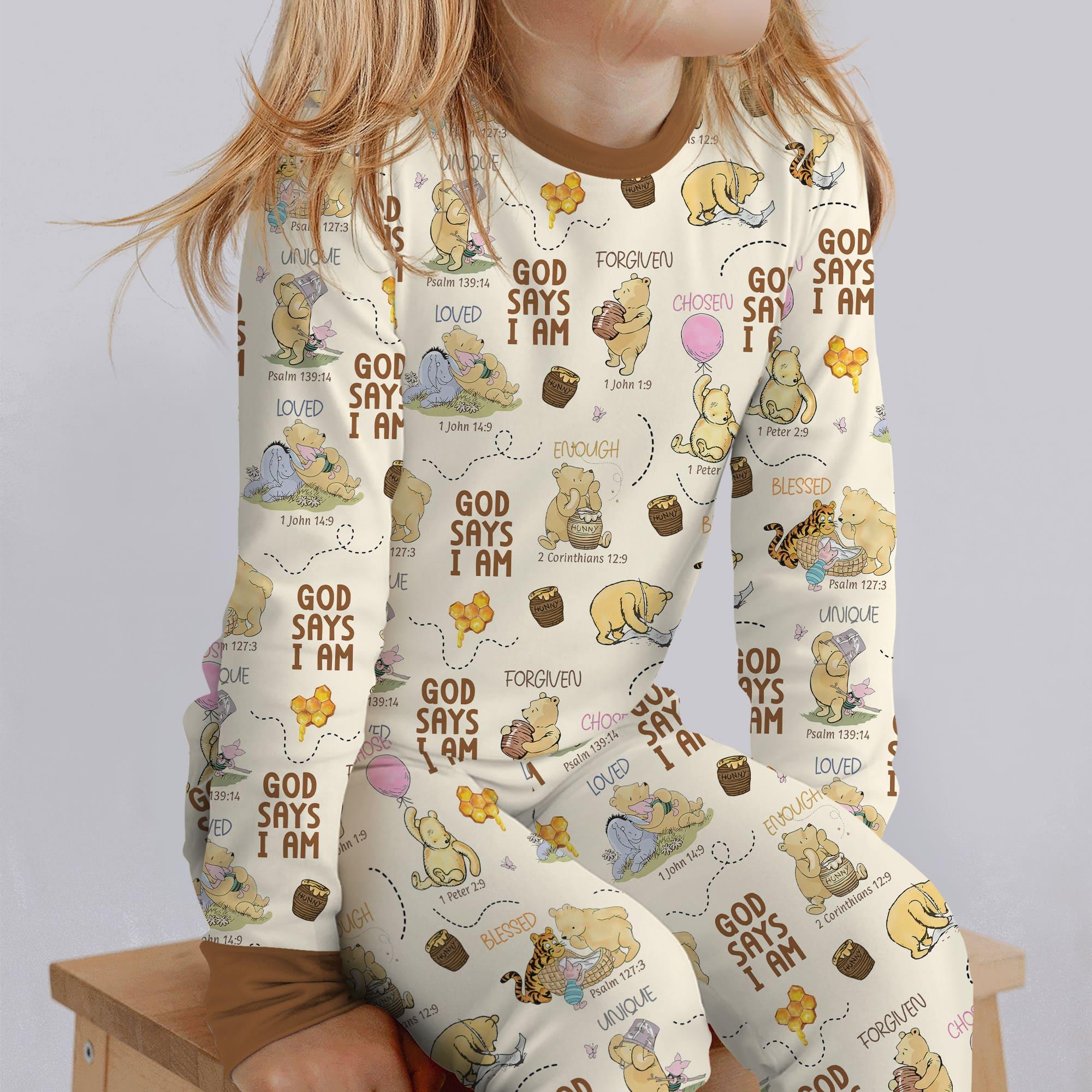 God Says I Am – Little Blessings Bamboo Two Piece Long Sleeve Pajama Set