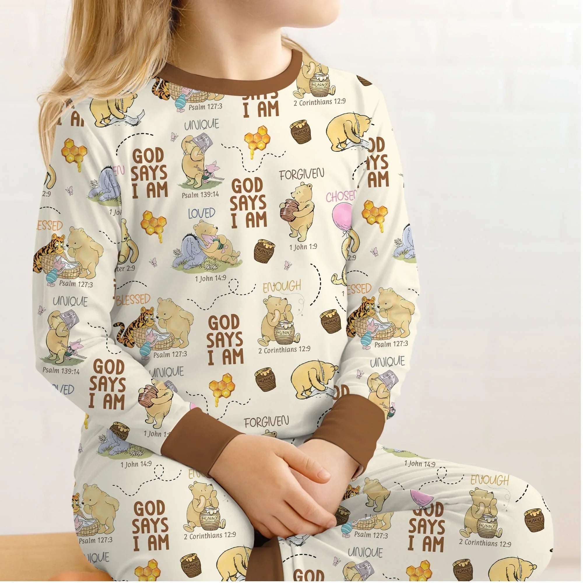 God Says I Am – Little Blessings Bamboo Two Piece Long Sleeve Pajama Set