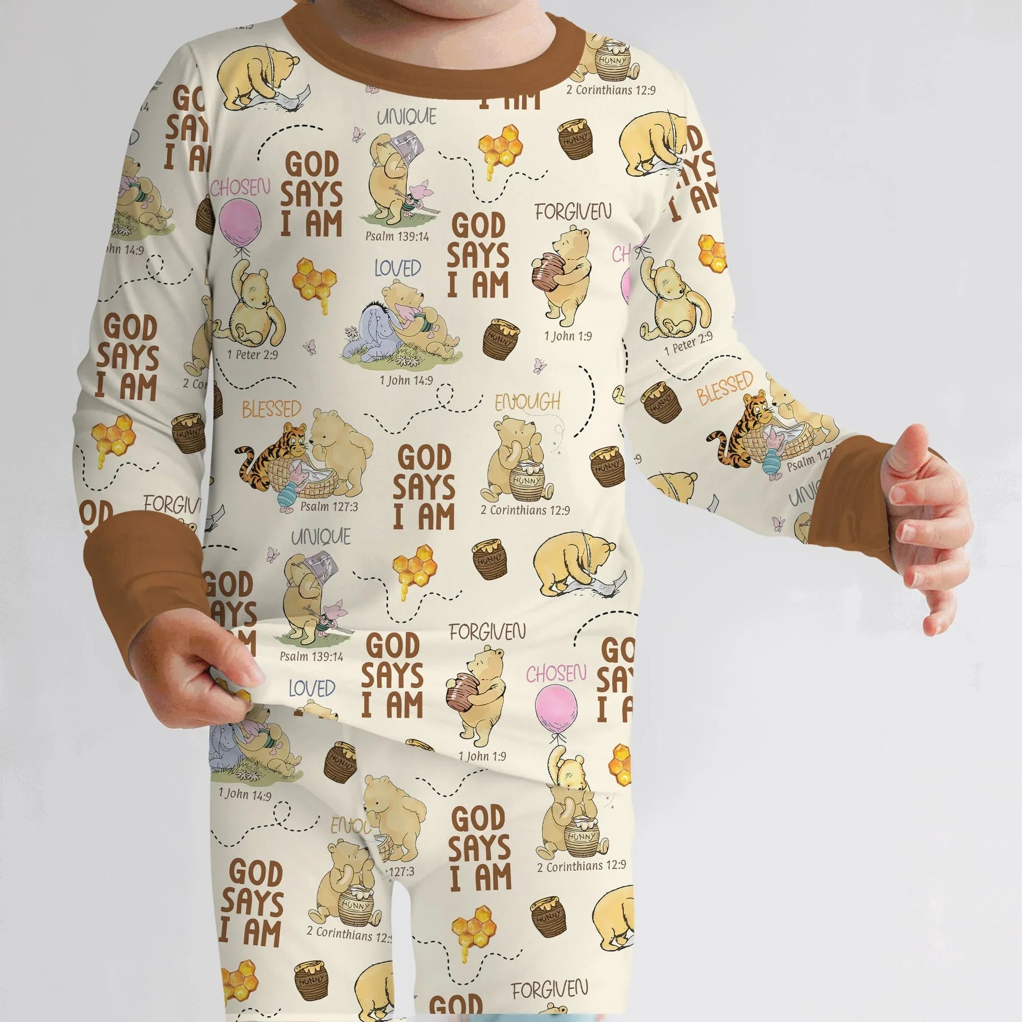 God Says I Am – Little Blessings Bamboo Two Piece Long Sleeve Pajama Set