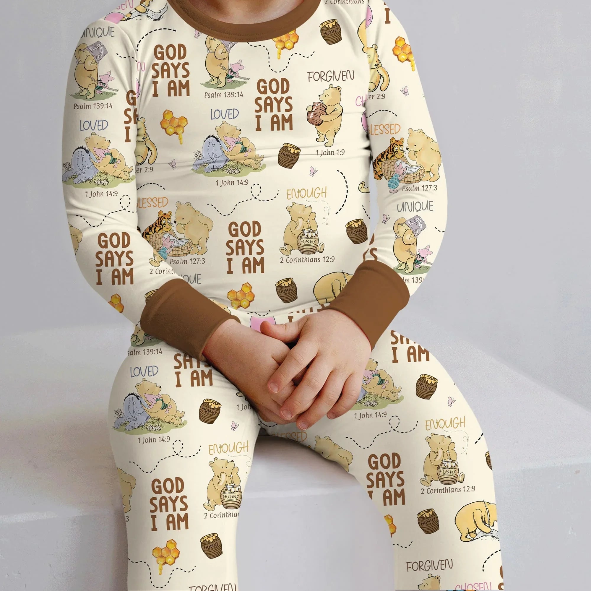 God Says I Am – Little Blessings Bamboo Two Piece Long Sleeve Pajama Set