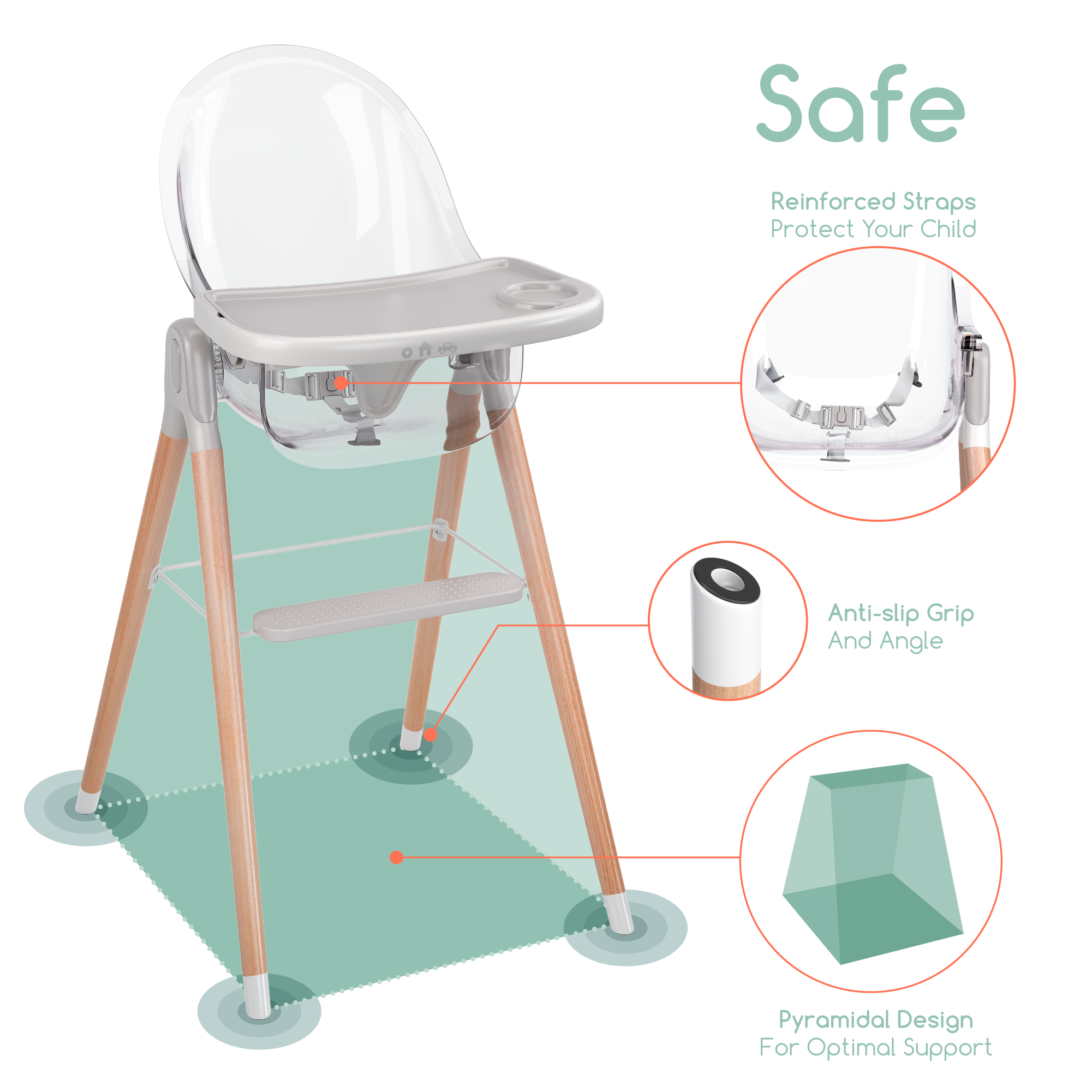 Children Of Design 6 In 1 Deluxe High Chair