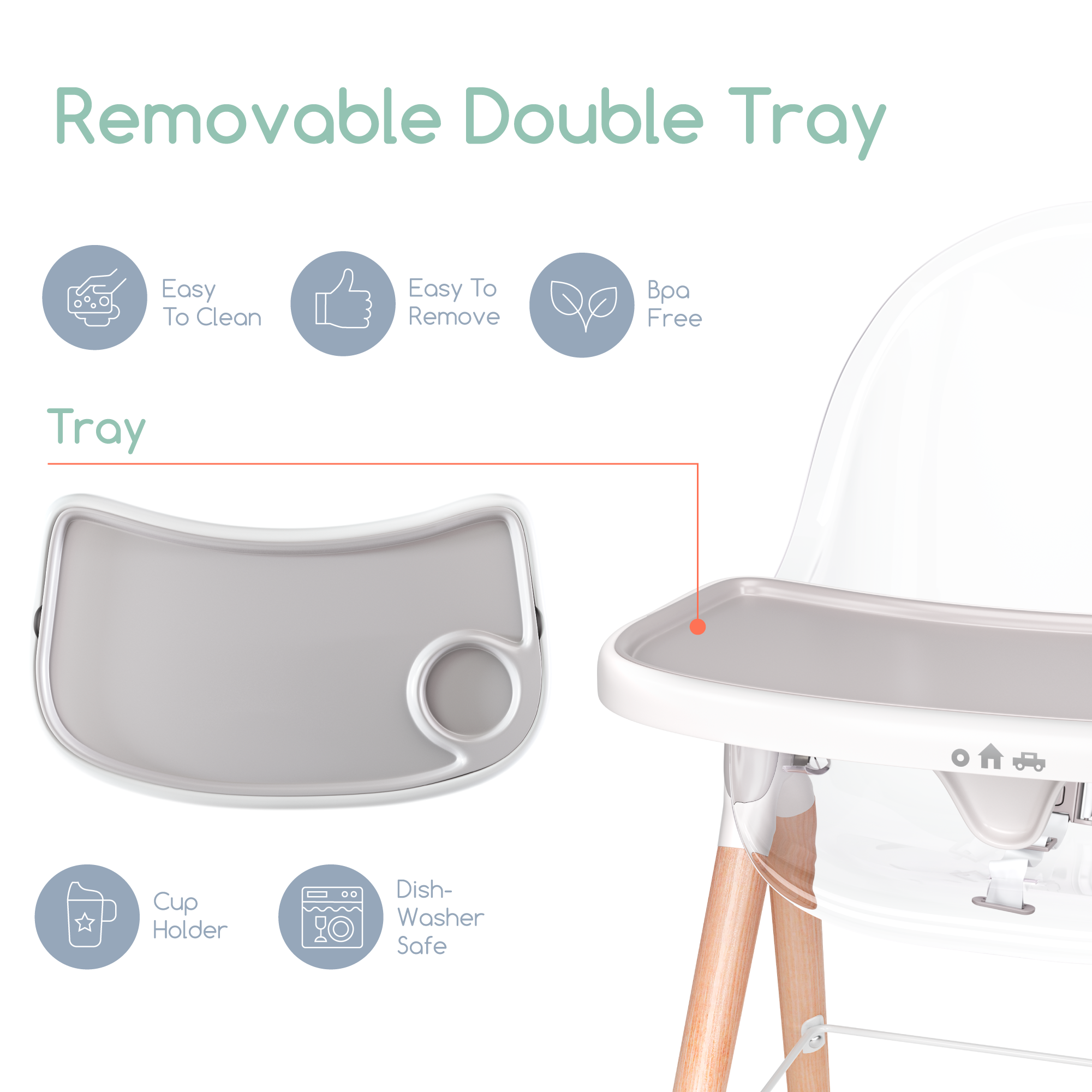 Children Of Design 6 In 1 Deluxe High Chair