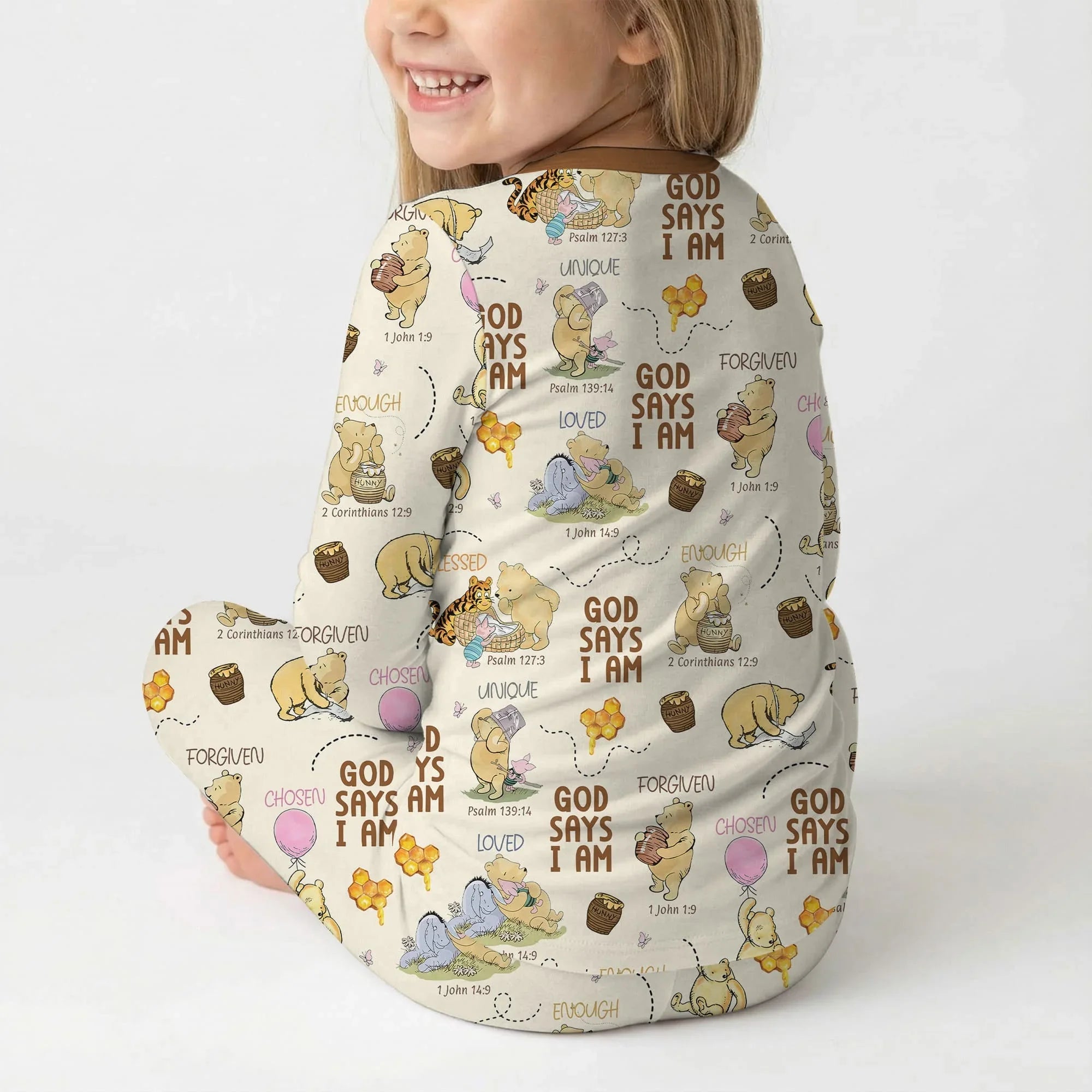 God Says I Am – Little Blessings Bamboo Two Piece Long Sleeve Pajama Set