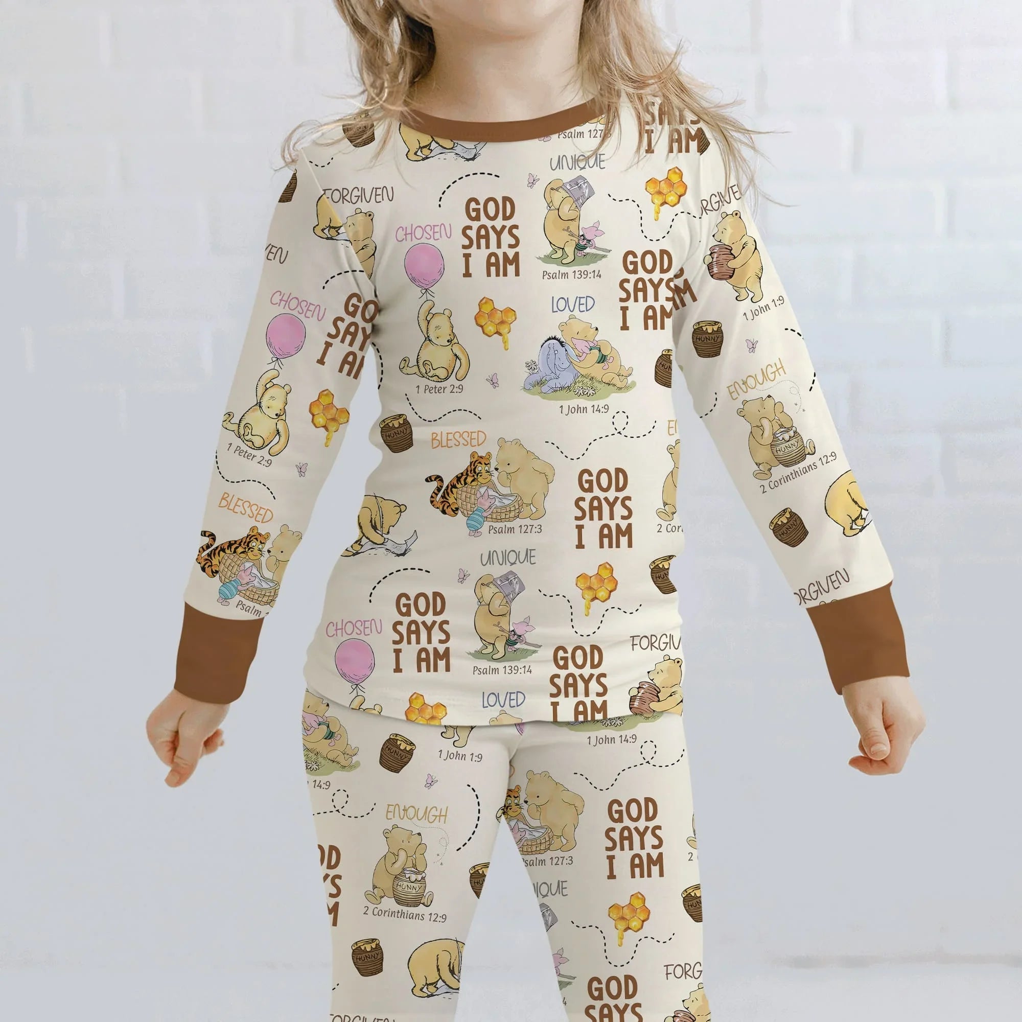 God Says I Am – Little Blessings Bamboo Two Piece Long Sleeve Pajama Set
