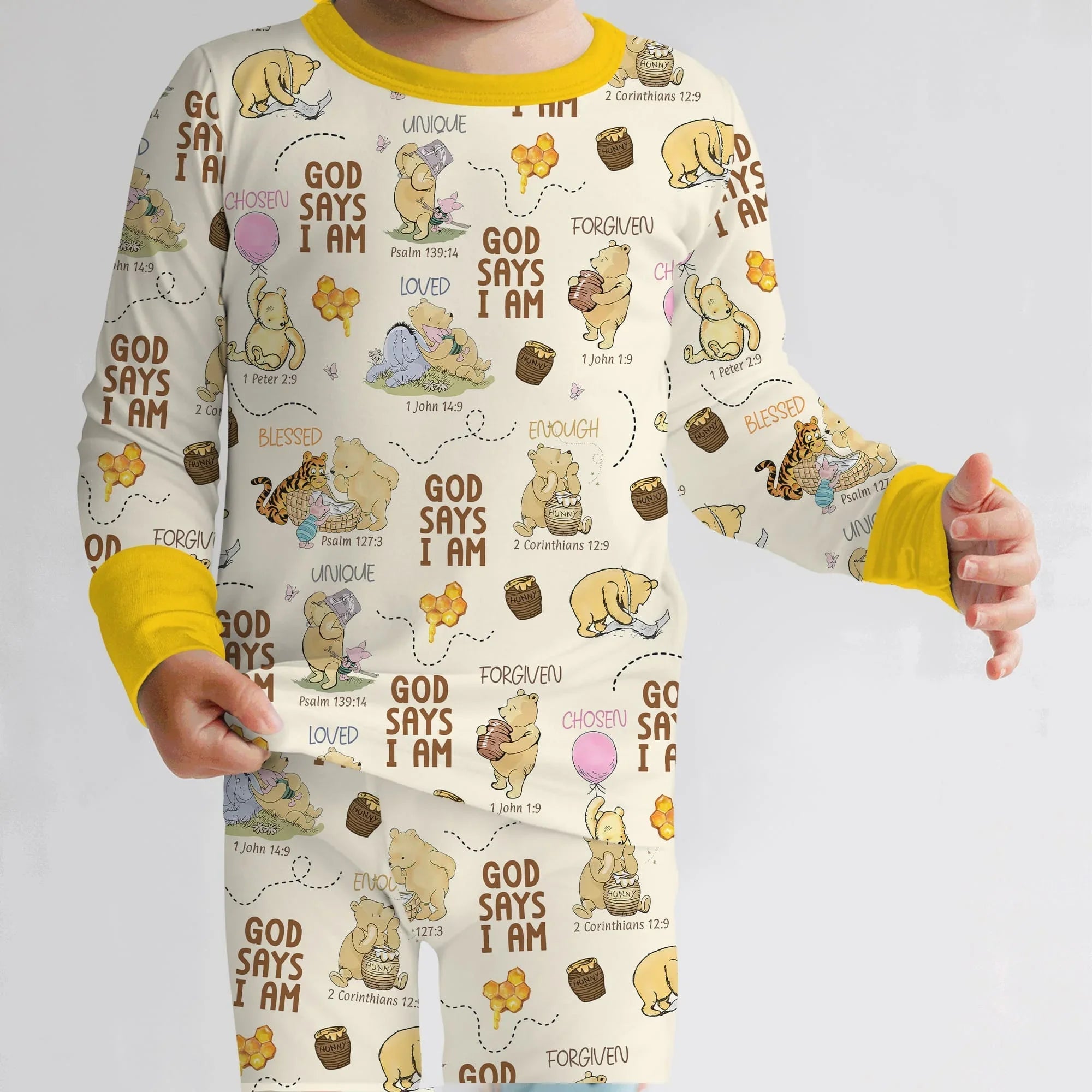 God Says I Am – Little Blessings Bamboo Two Piece Long Sleeve Pajama Set