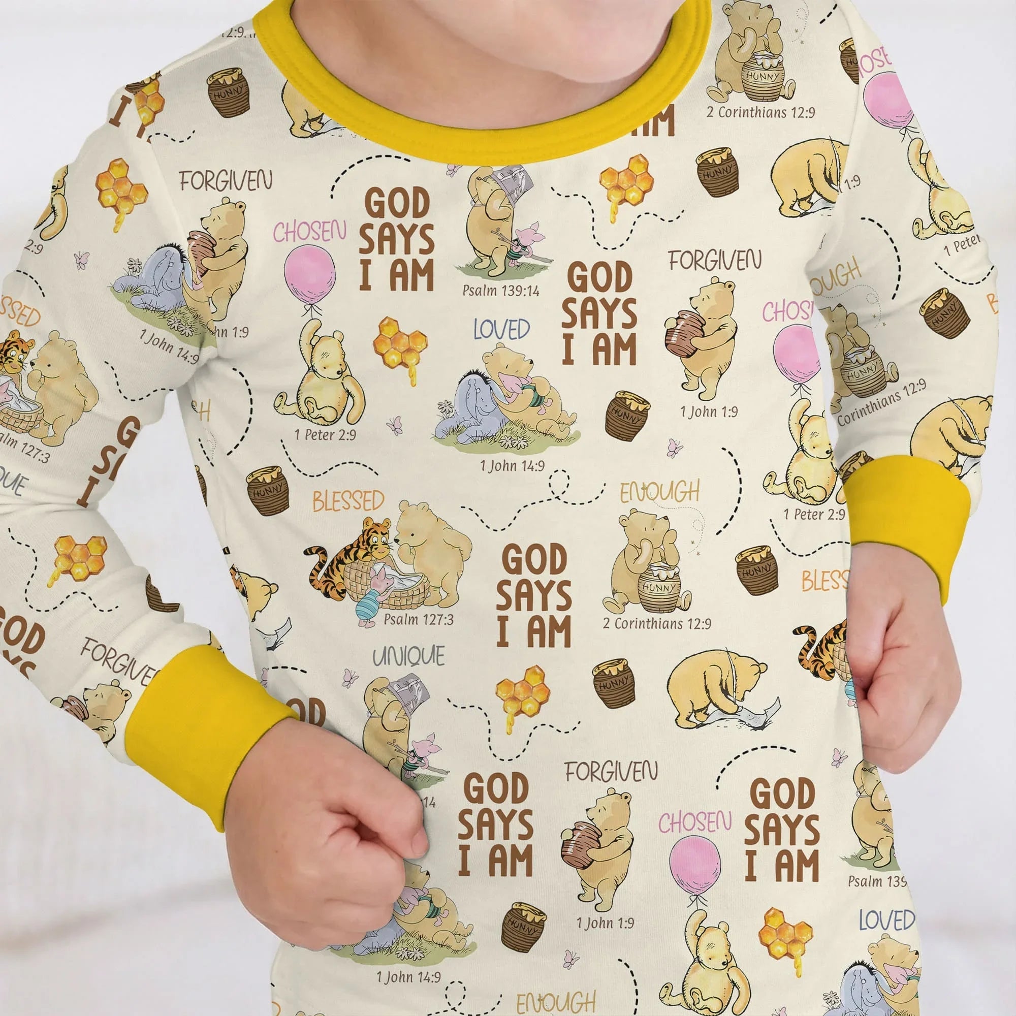 God Says I Am – Little Blessings Bamboo Two Piece Long Sleeve Pajama Set