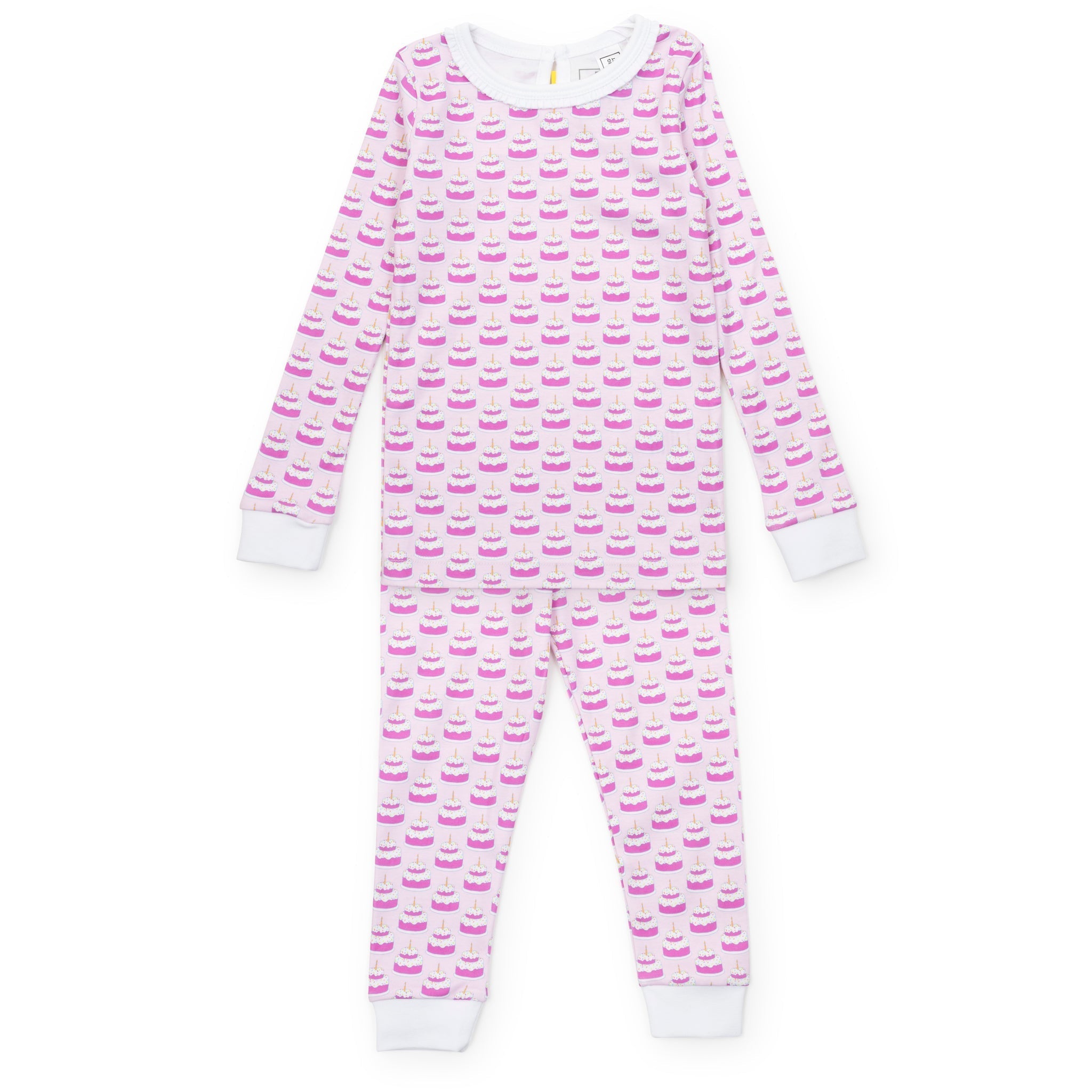 Ava Girls' Pajama Pant Set - Birthday Cake Pink