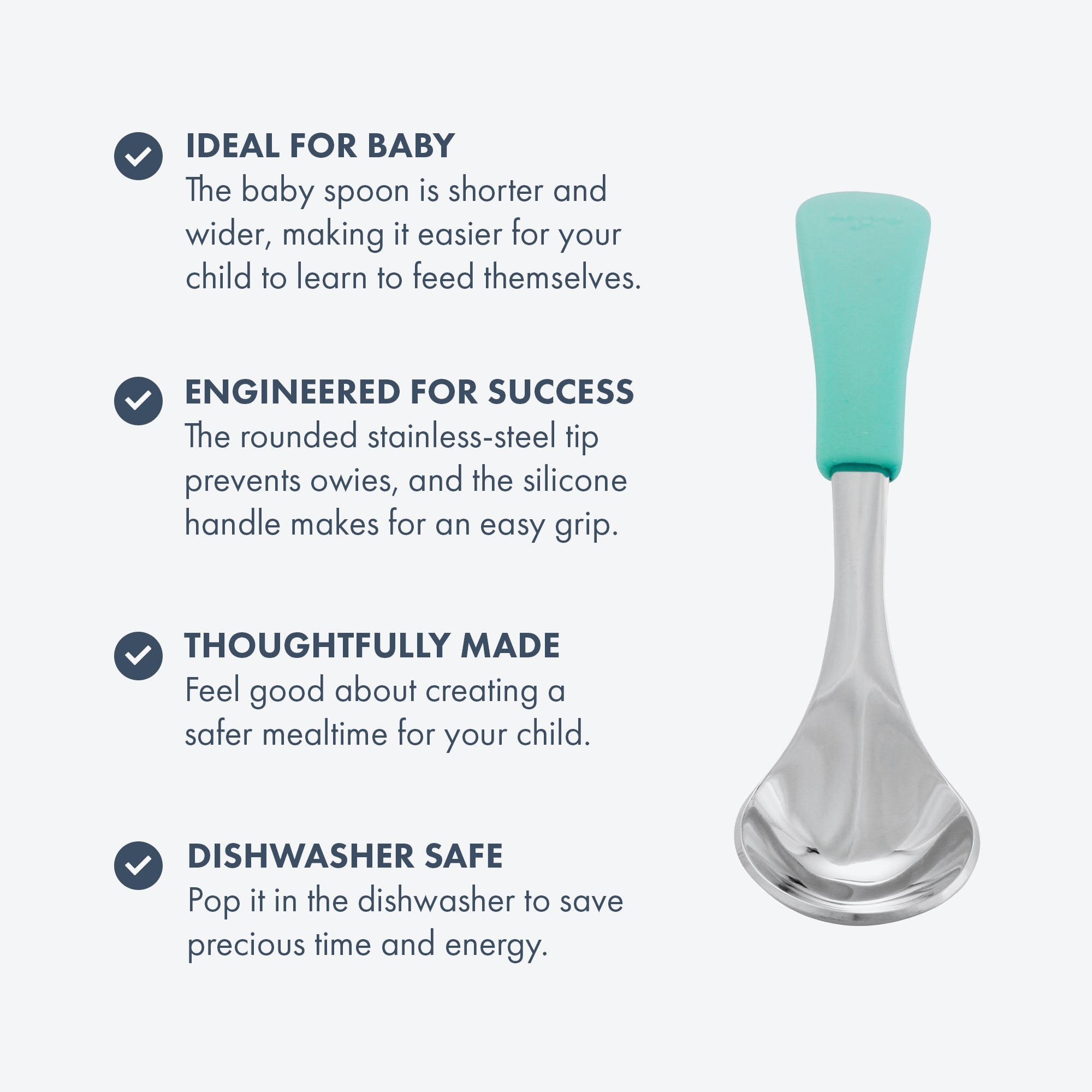 Avanchy Stainless Steel Baby Spoon Single (Older Babies)