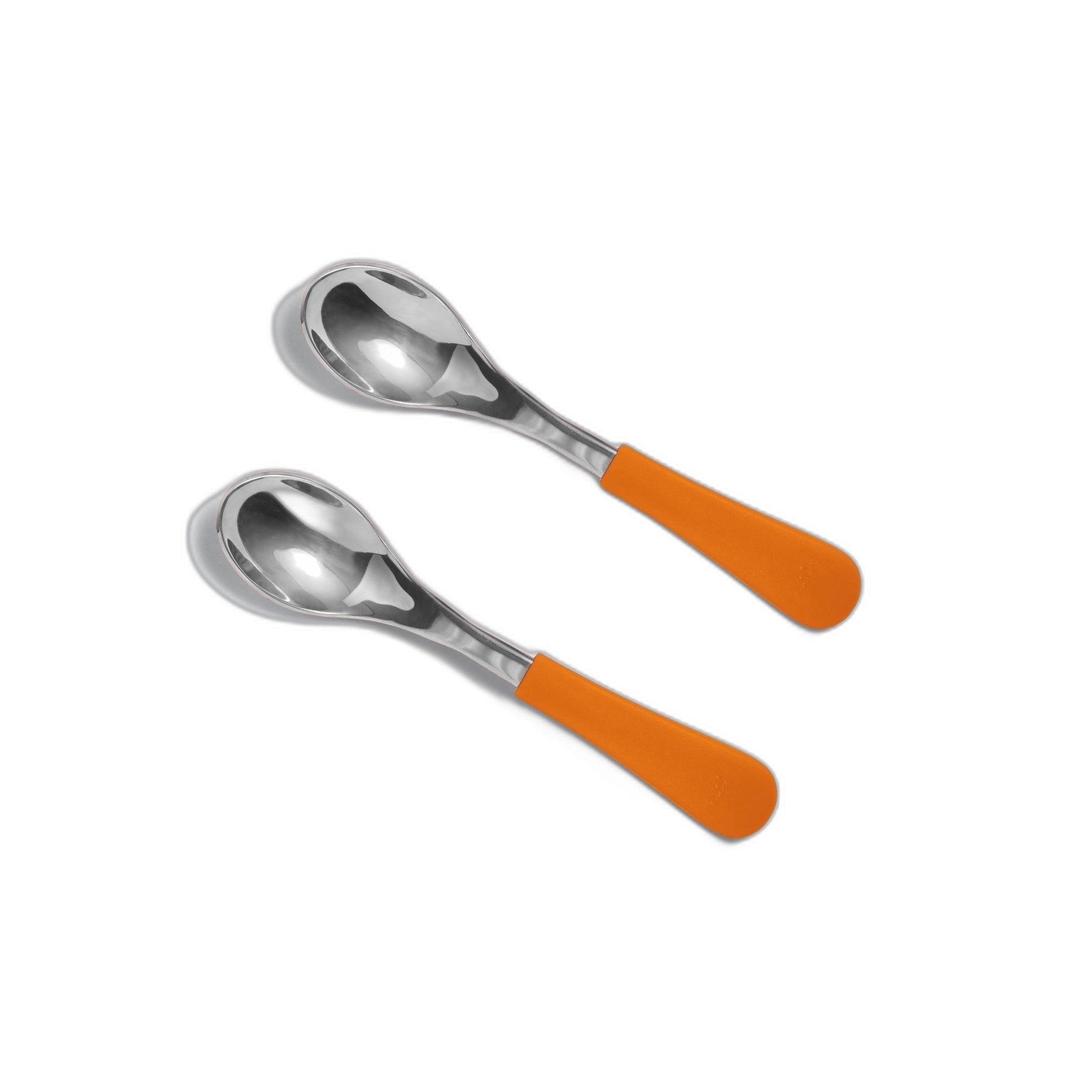 Avanchy Stainless Steel Baby Spoons 2 Pack. (Older Babies)