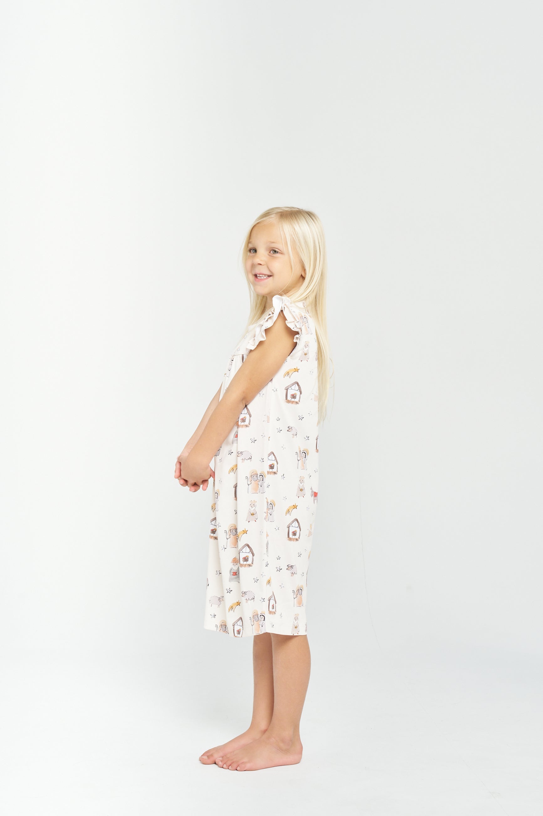 Away In A Manger Pj Girls Nightgown Polyester