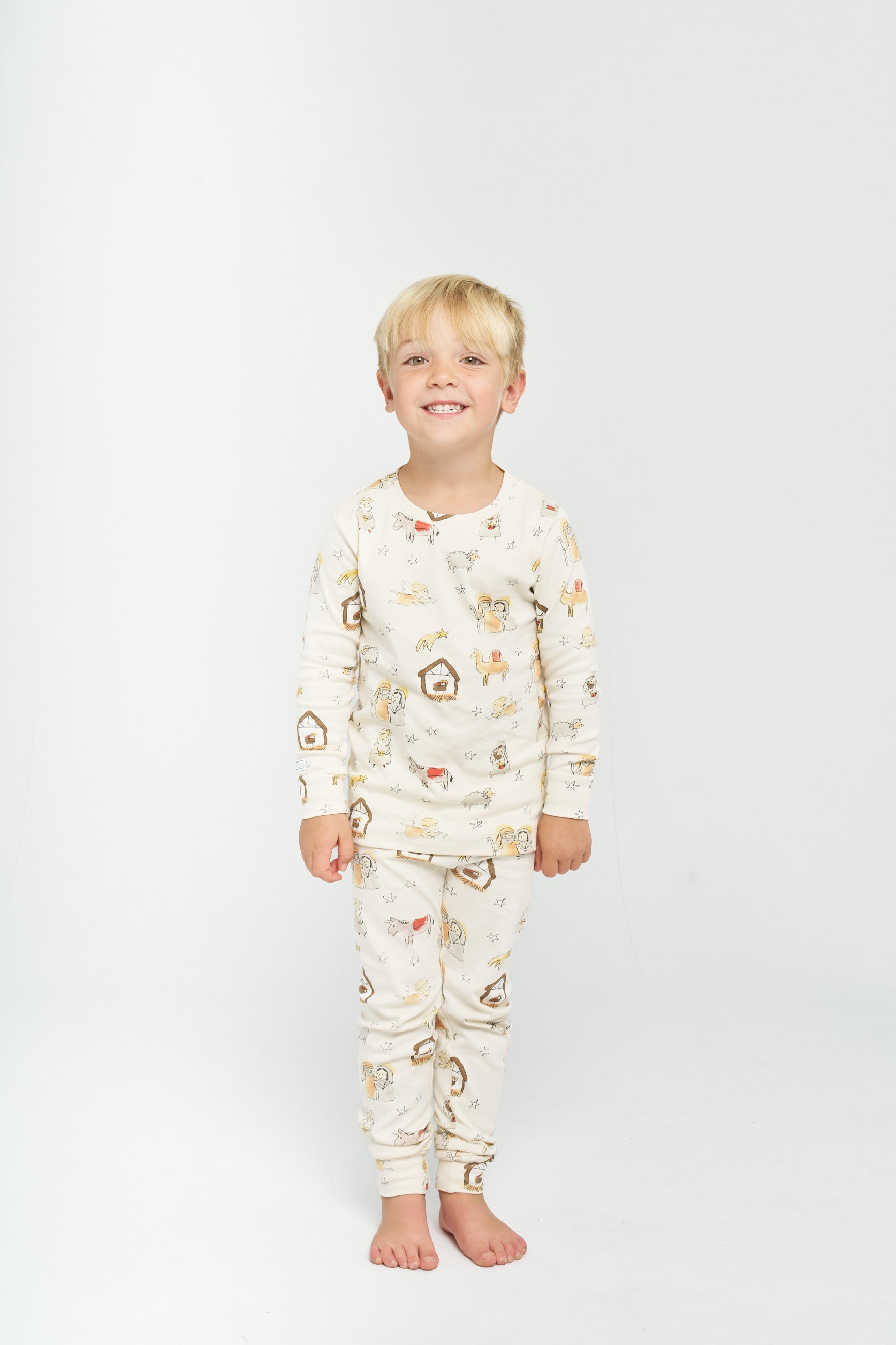 Away In A Manger Pj Long Sleeve Set Cotton