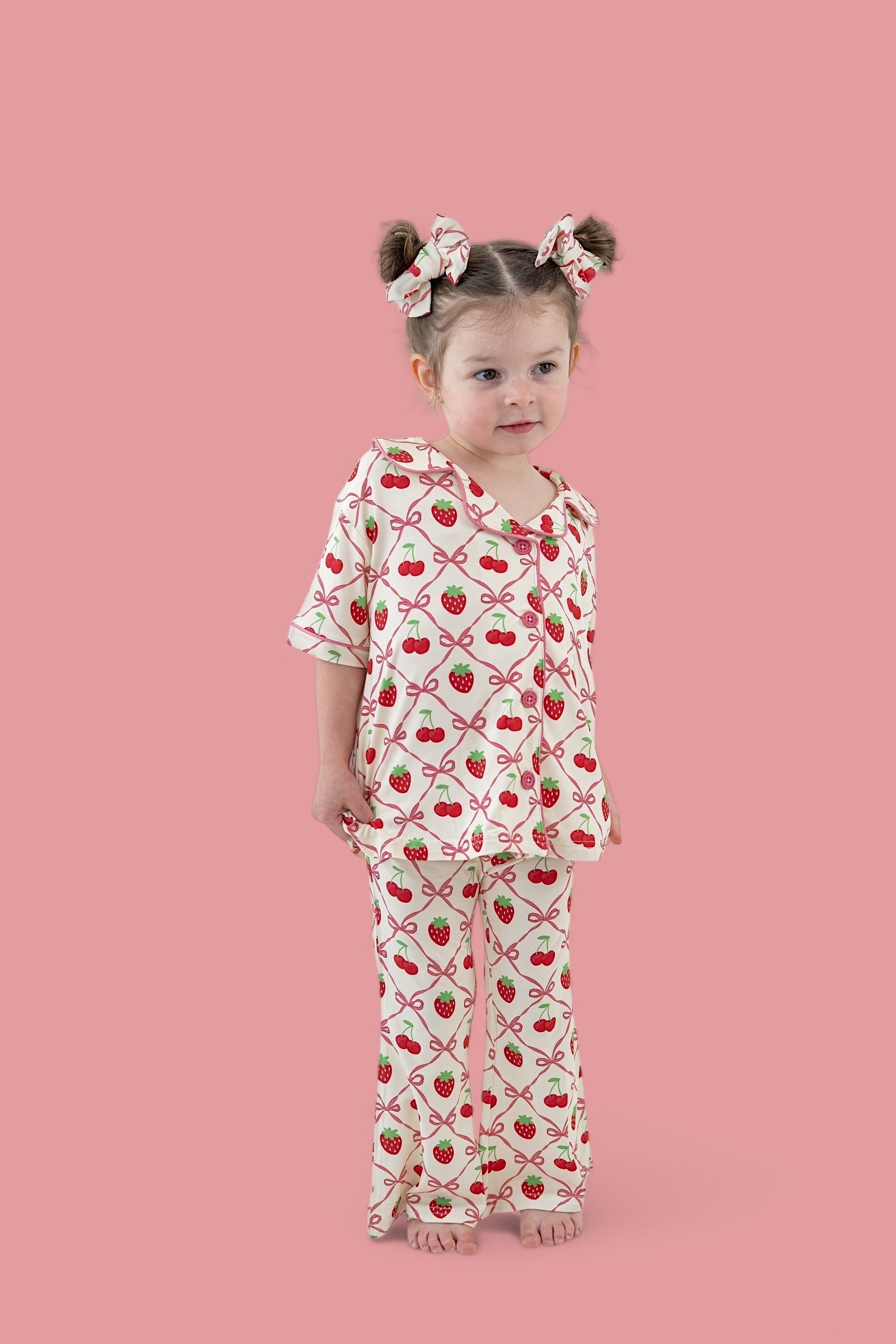 Cherry Bow Berry Dream Girl's Flare Set