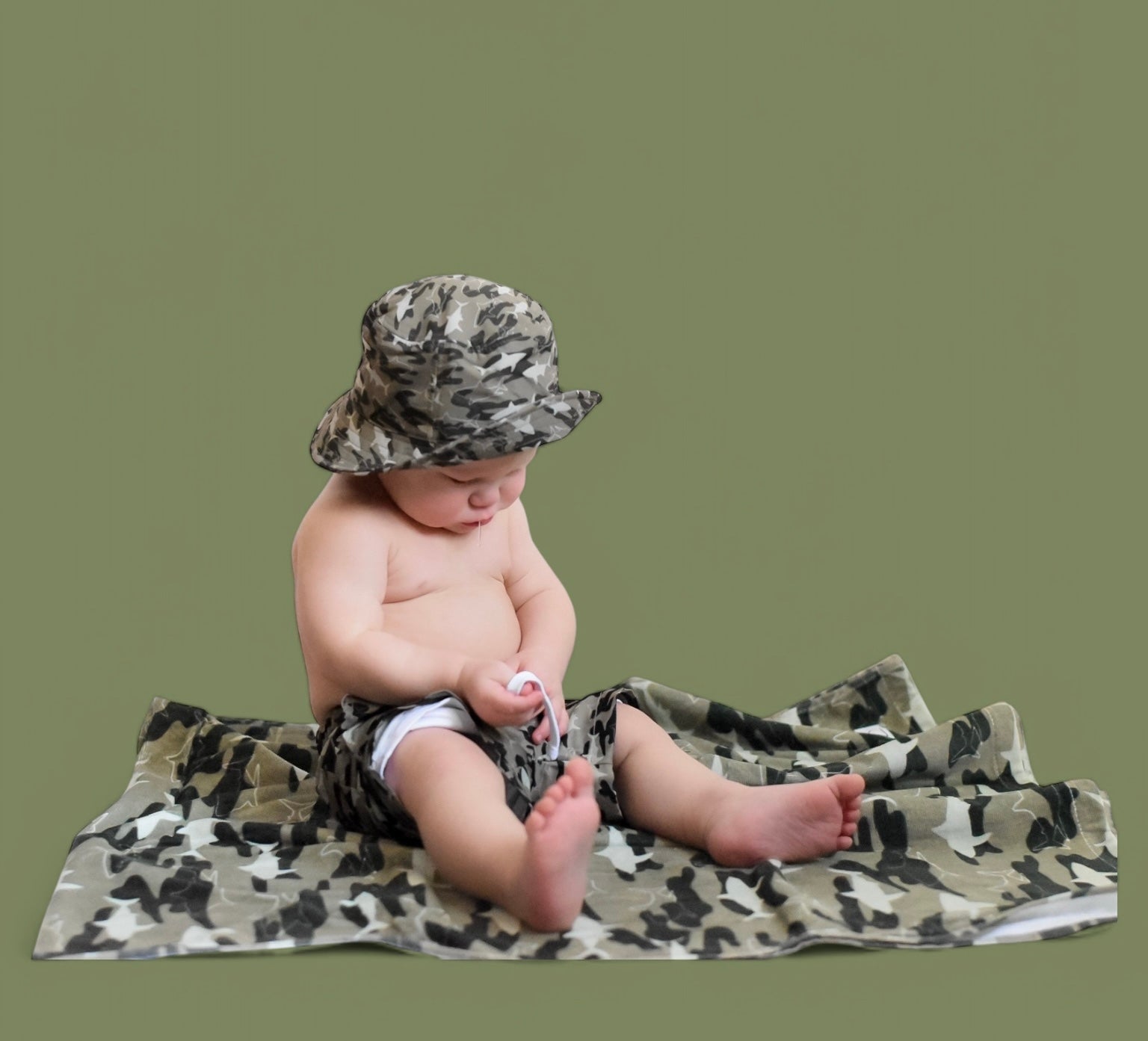 Camo Shark Boy's Dream Swim Trunks