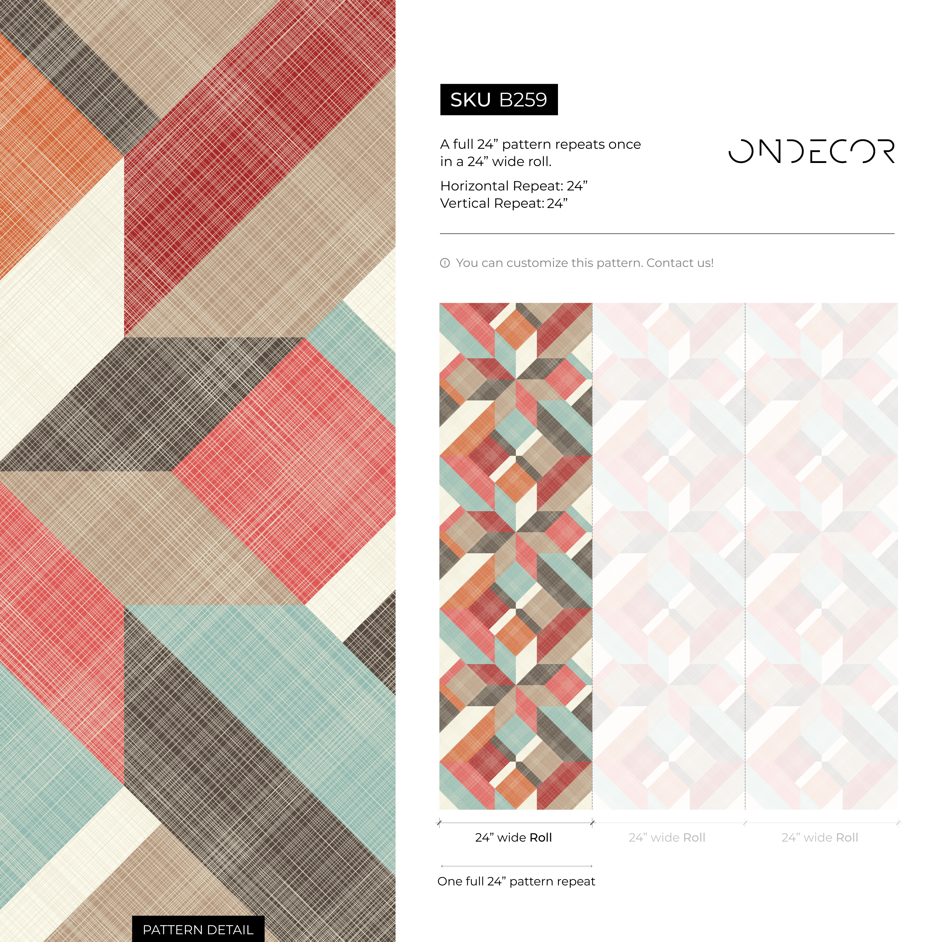 Geometric Wallpaper With A 3d Block Motif In Red, Orange, And Teal - B259