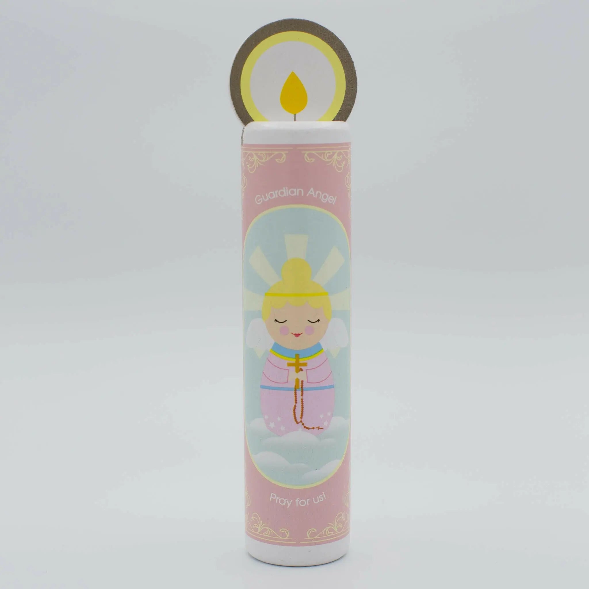 Guardian Angel Wooden Prayer Candle