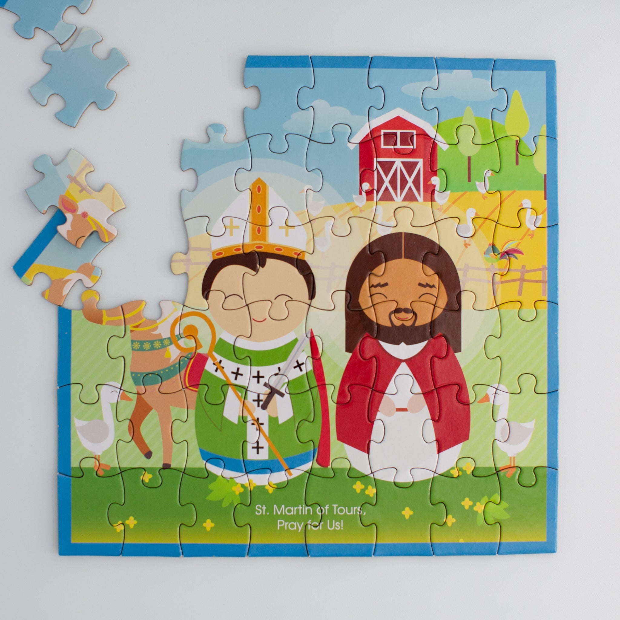 St. Martin Of Tours And Jesus Mini Puzzle