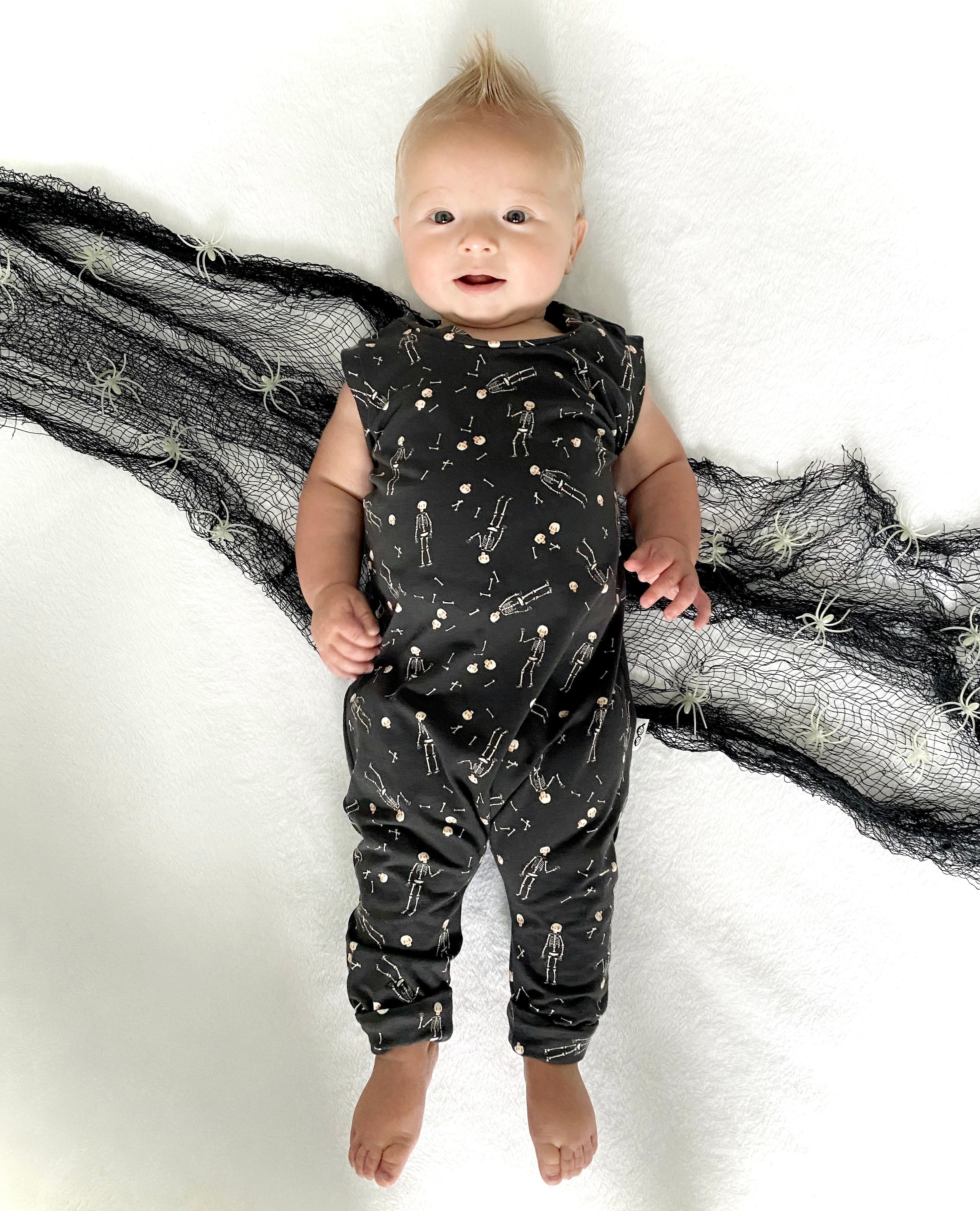 Skeleton Halloween Harem Romper