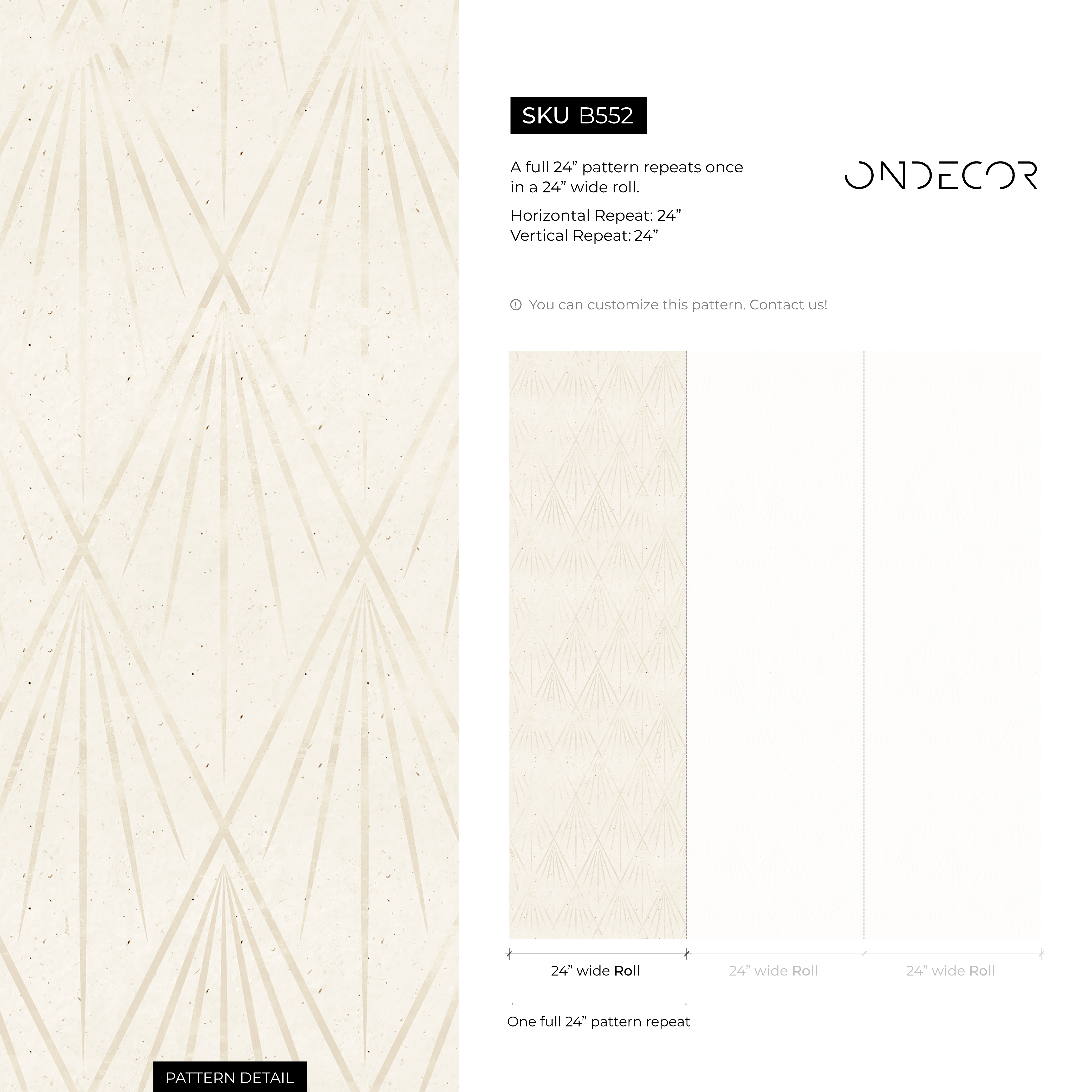 Art Deco Wallpaper With A Delicate Fan Motif In Cream And Beige - B552