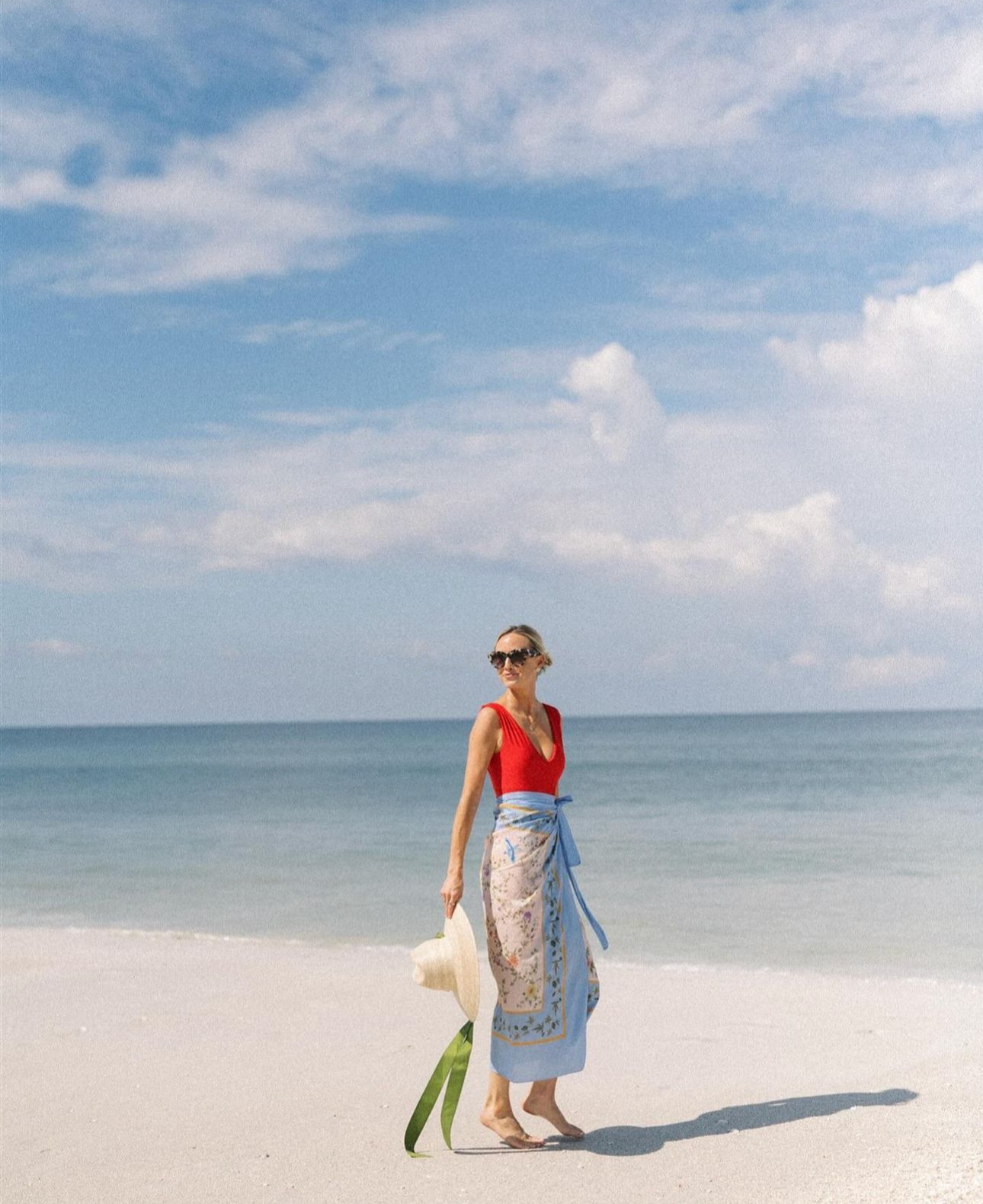 Hollyhock Sun Hat - French Blue Long Grosgrain Ribbon