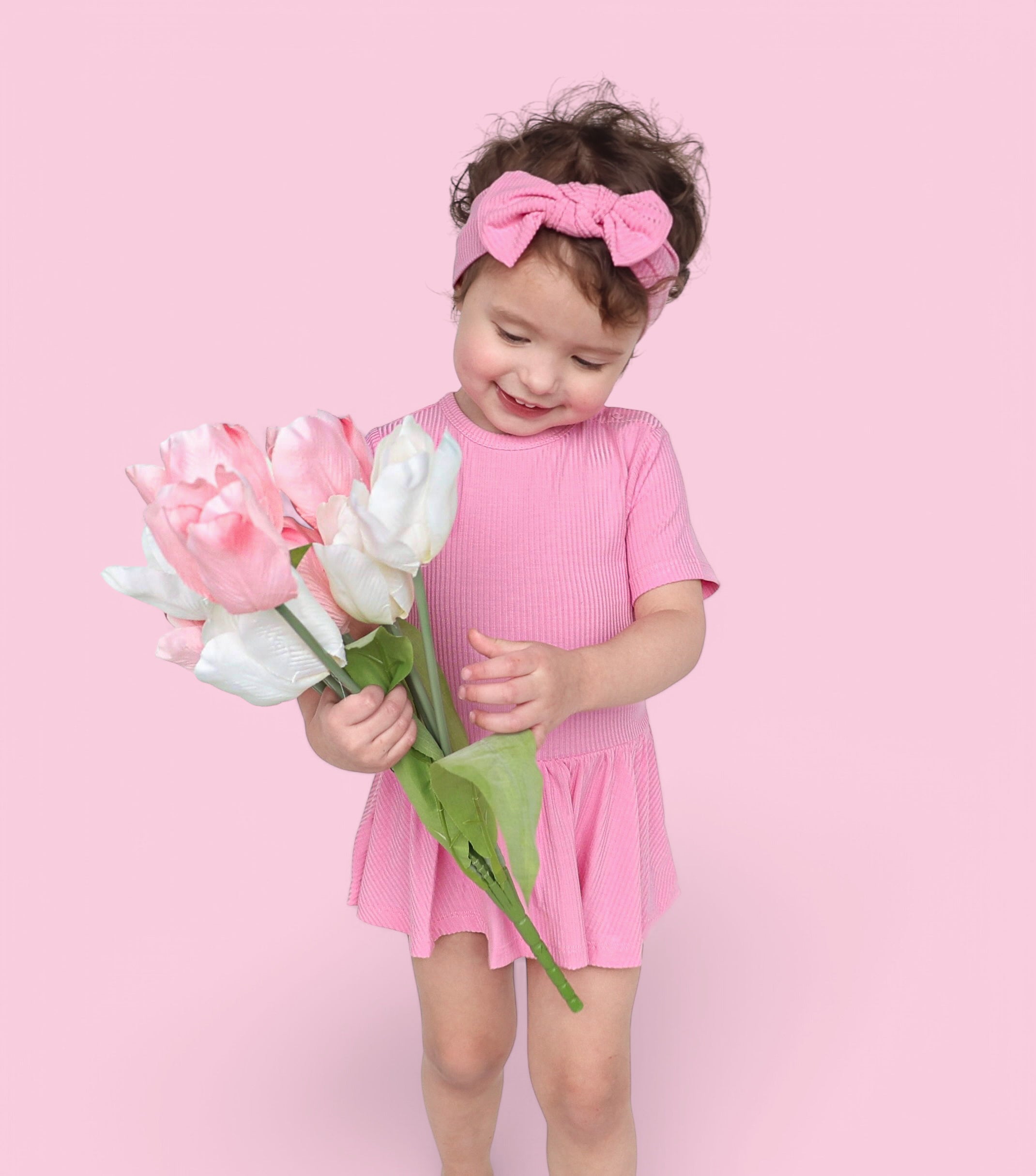 Bella Pink Rib Dream Bodysuit Dress