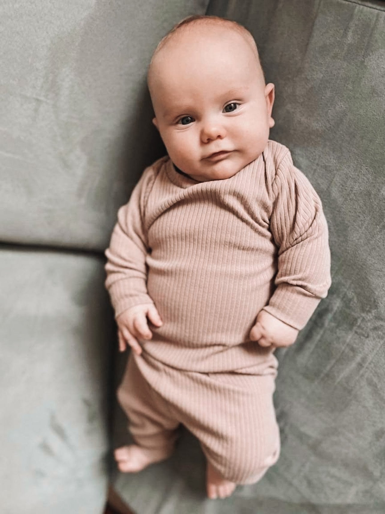 Ribbed Bodysuit - Long Sleeve - Desert Sand