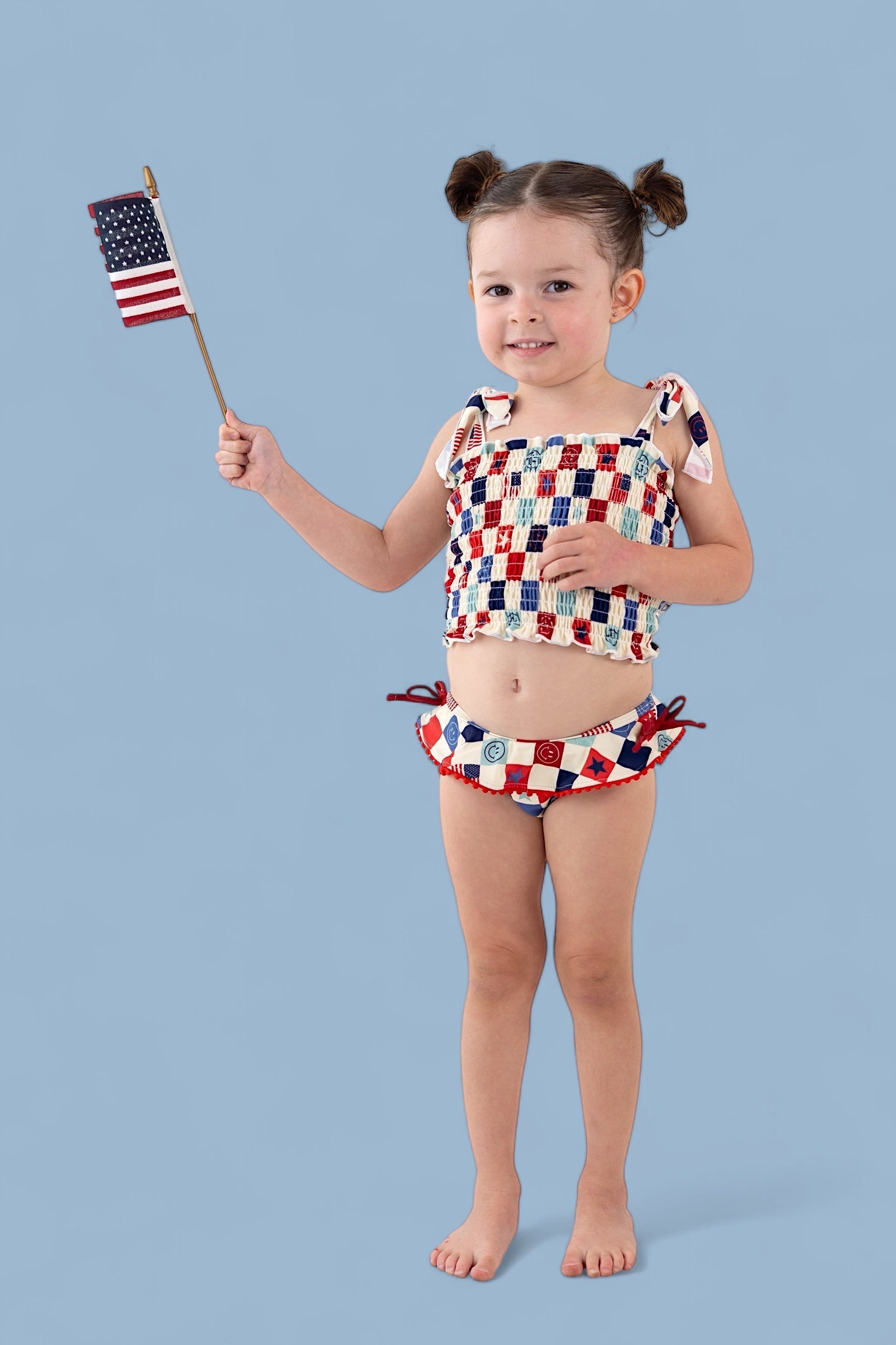 Home Of The Free Checkers Dream Tankini Two Piece Swim Suit