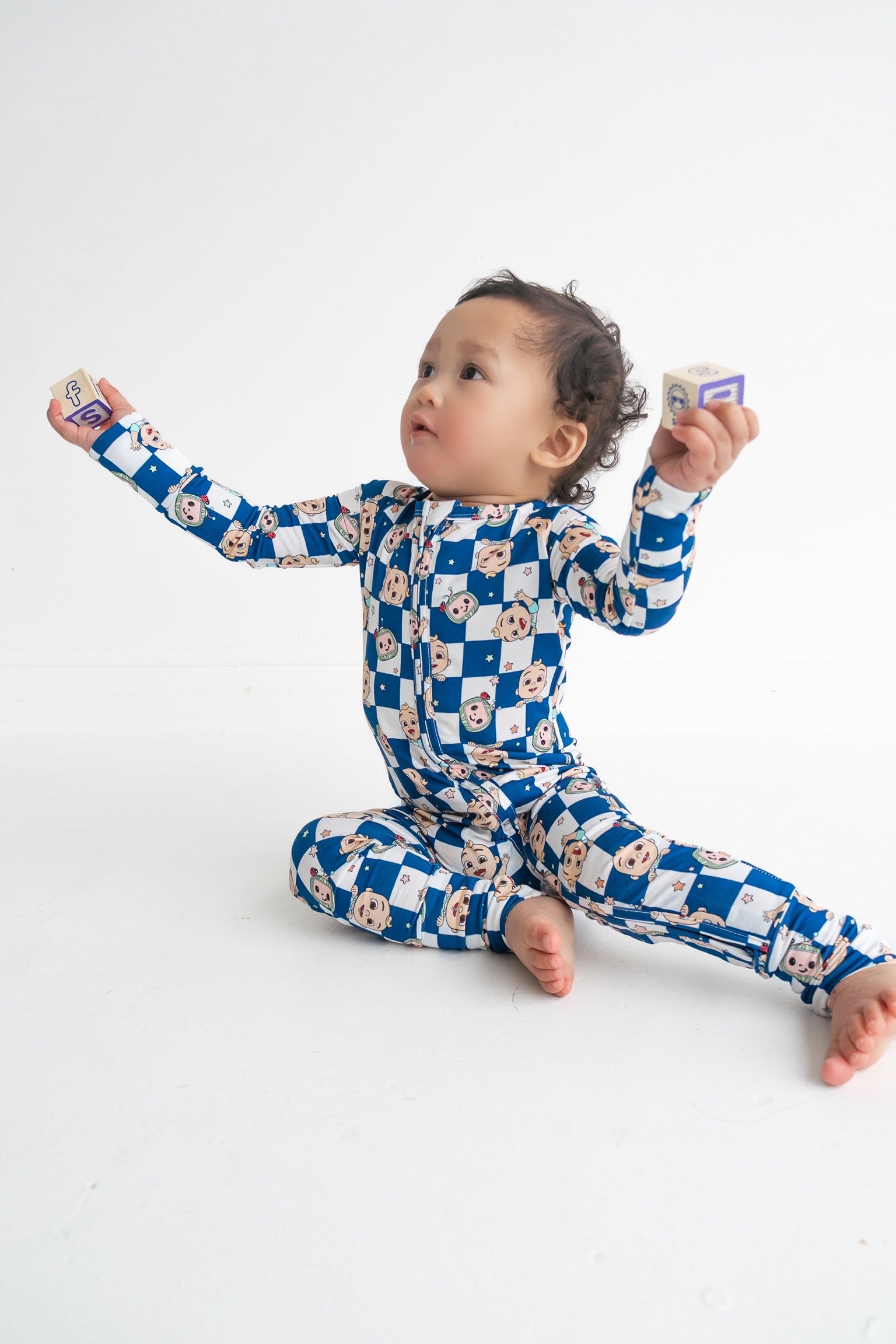 Dream Big Little Co X Cocomelon Jj Starry Night Checkers Dream Romper