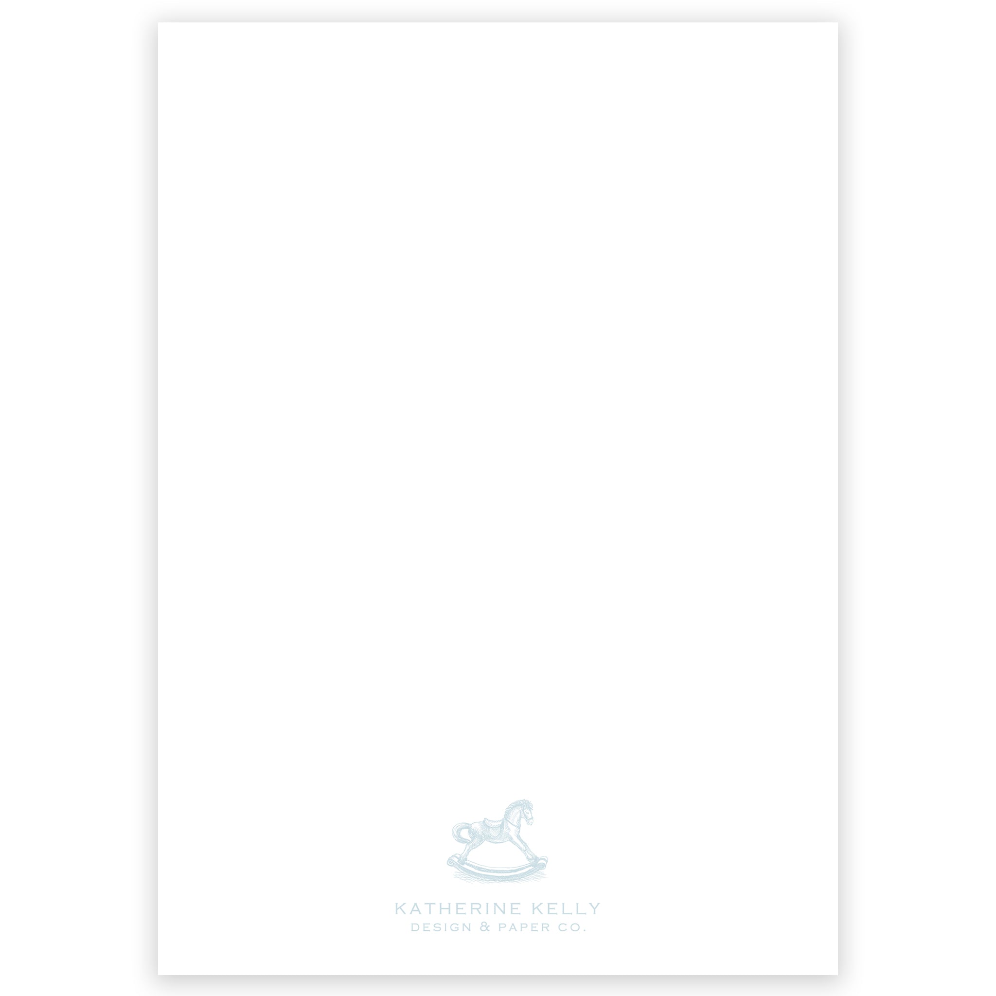 Blue Rocking Horse Birth Announcement
