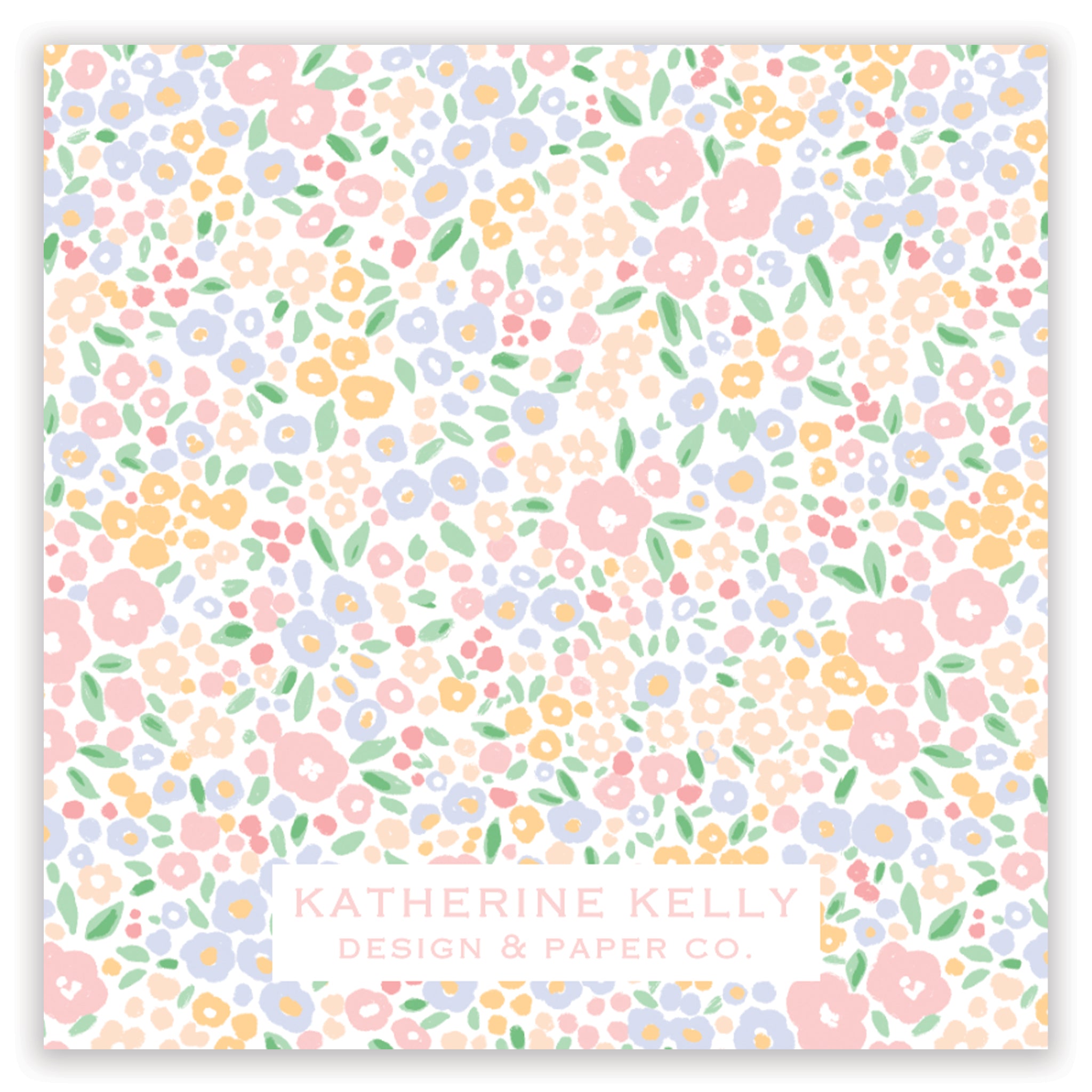 Pink Ditsy Floral Enclosure Card