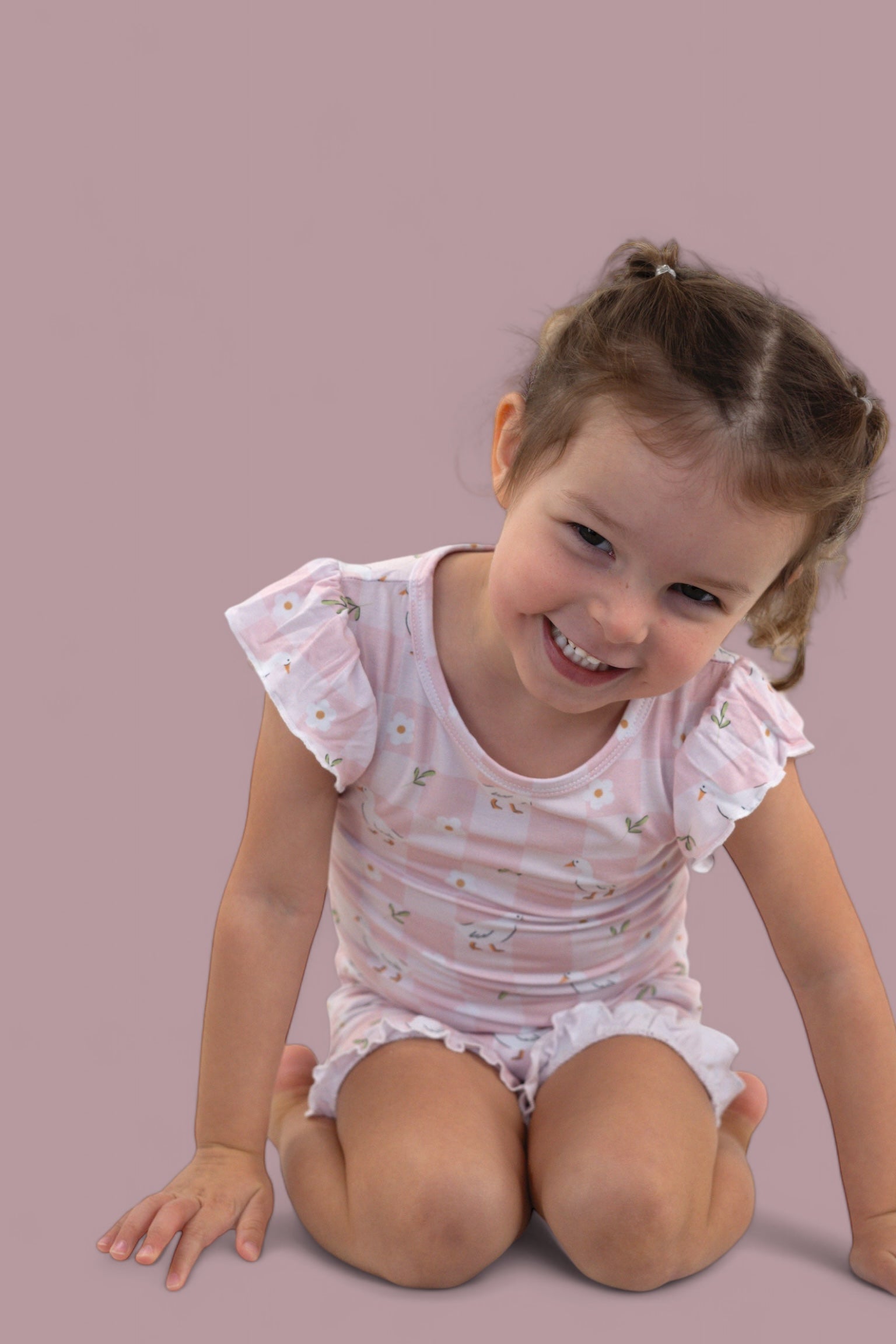 Exclusive Ducks And Daisies Dream Ruffle Short Set