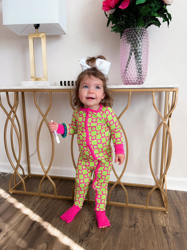 Wild Daisy Checkers Dream Romper